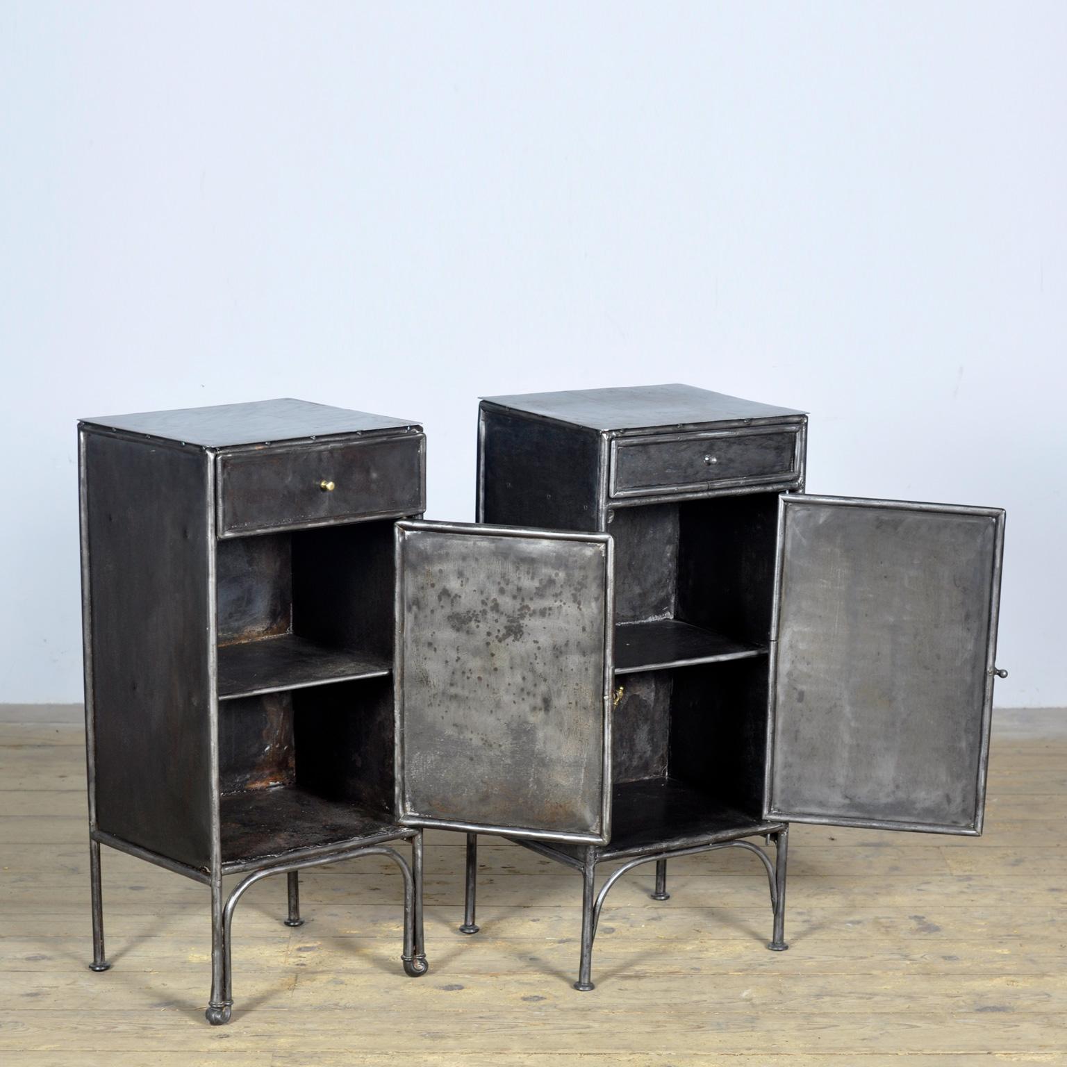 Hungarian Set iron nightstands, 1910s