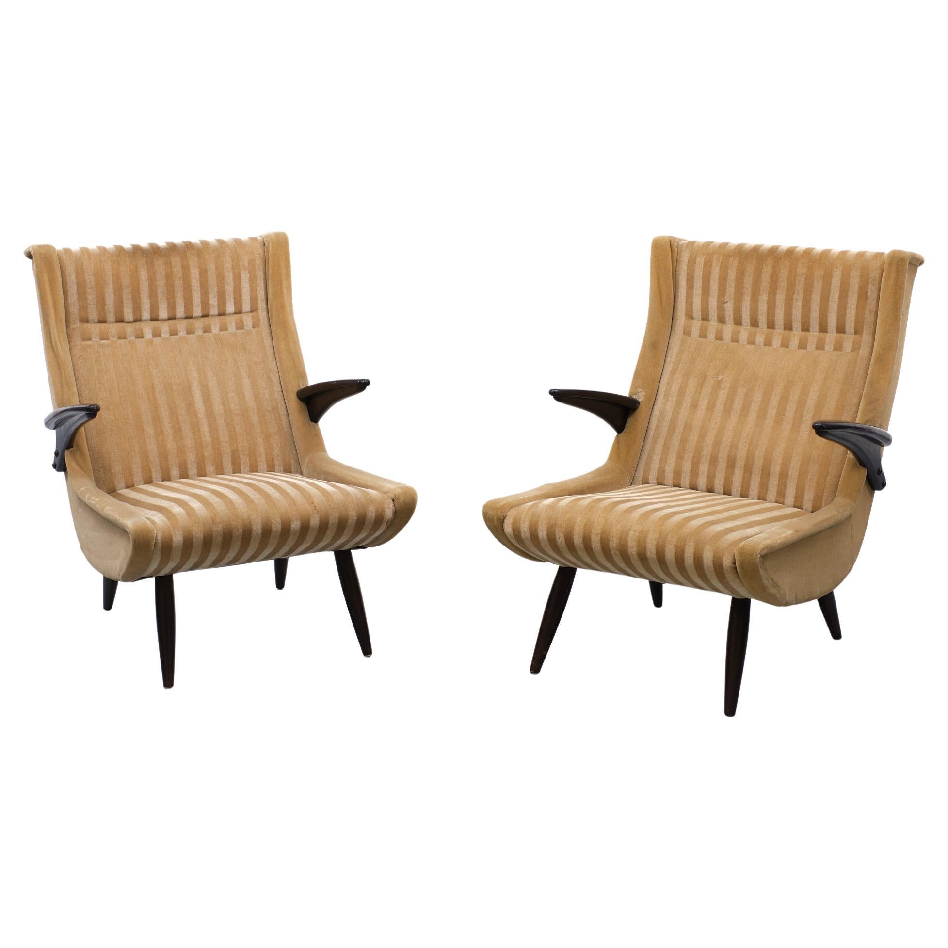 Mid-Century Modern Set Italian Lounge Chairs, 1950s 