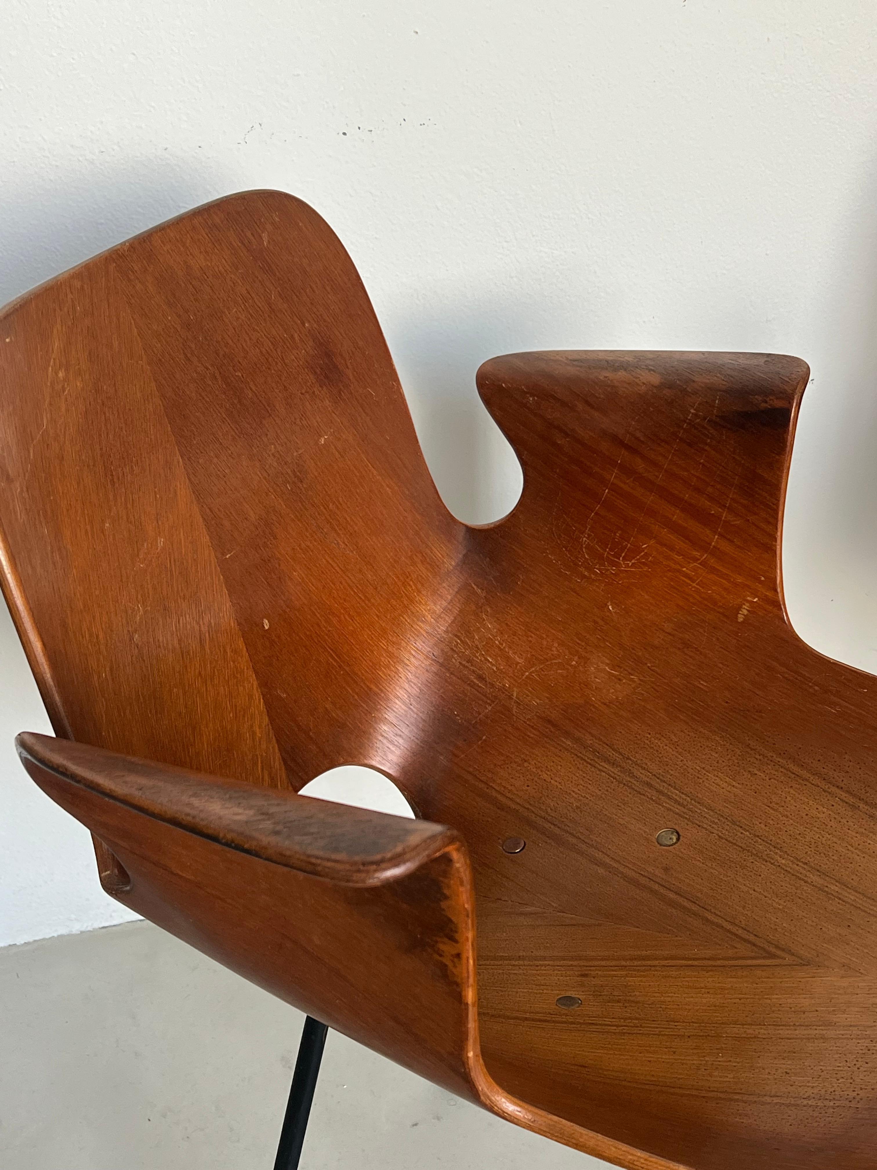 Set  Italian Mid Century Collectible Medea 102 Wood Dining Chairs by Tagliabue For Sale 3