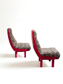 Set Italian Postmodern Leopard Lounge Chairs – 1980