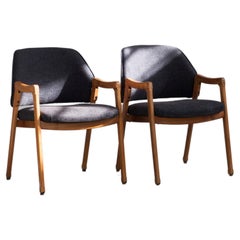 Set  Poltrone italiane in legno di noce, modello 814, Ico & Luisi Parisi per Cassina, anni '60.