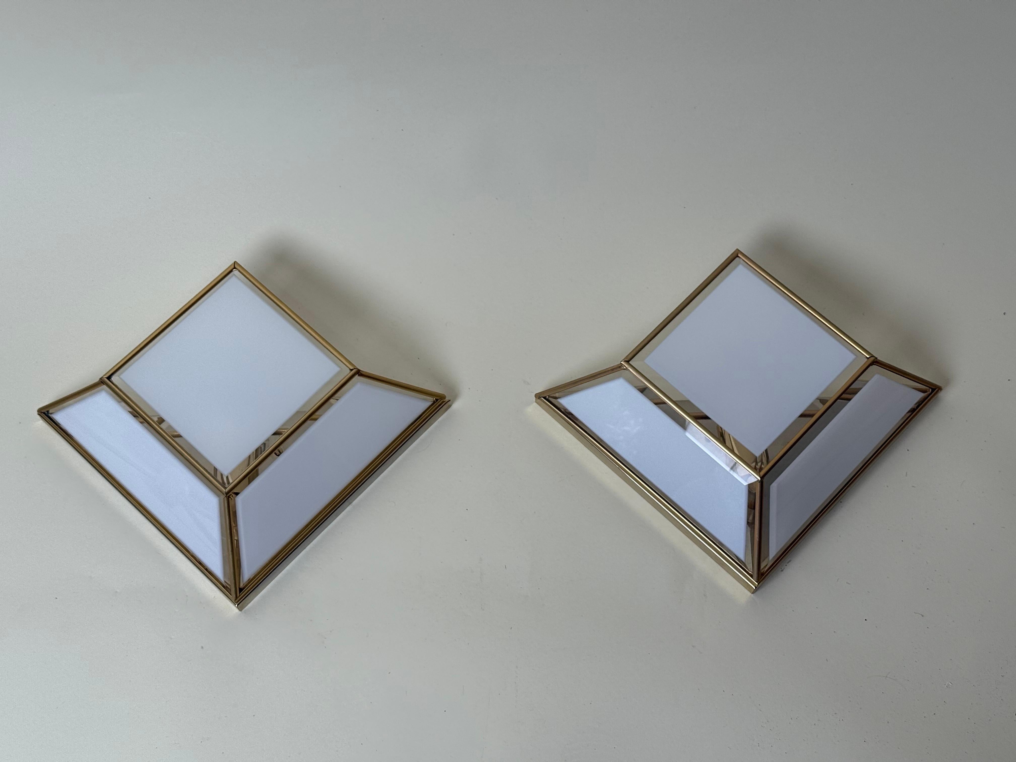 Set bollos de cristal tallado dorado Art Decó Revival Italien en venta 2