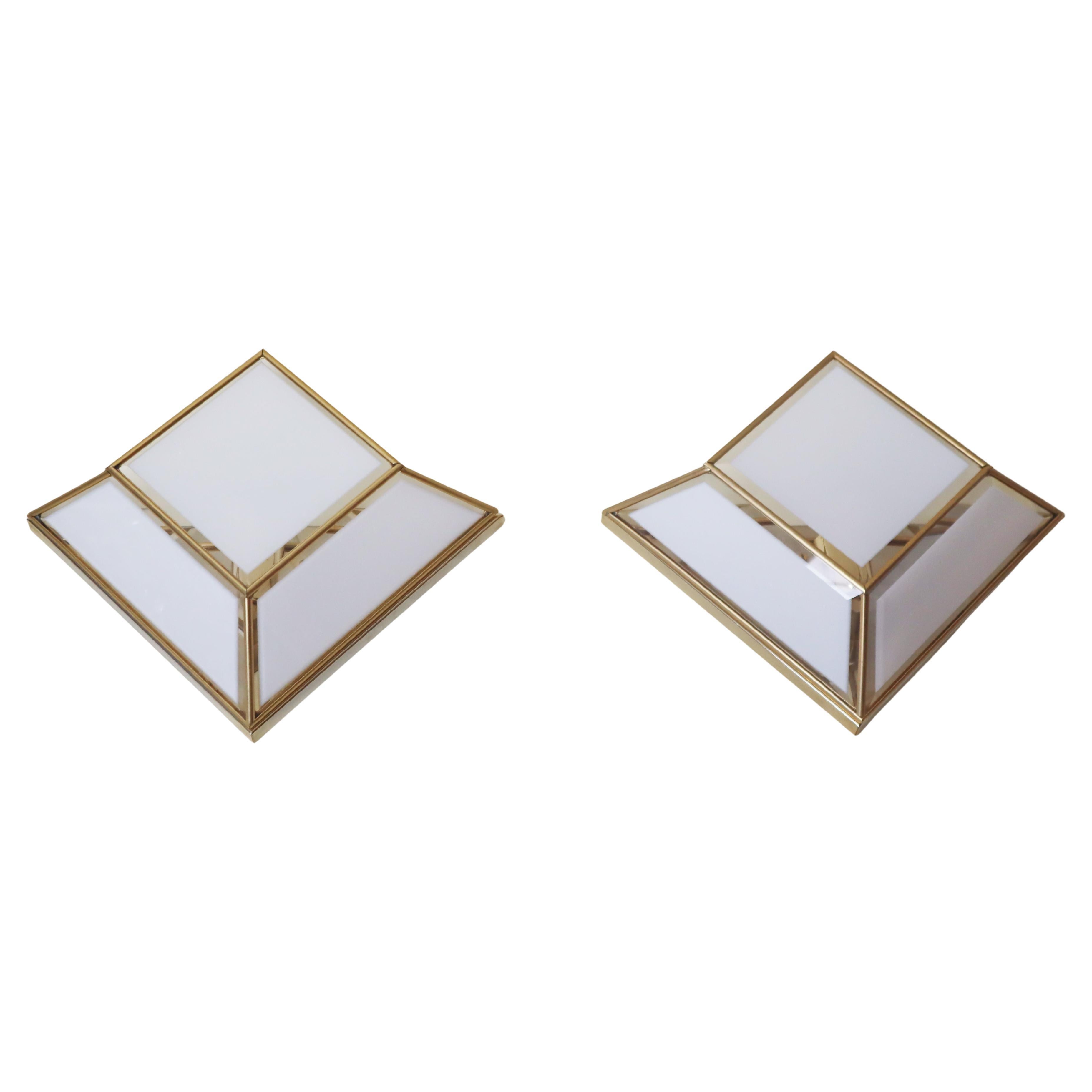 Set bollos de cristal tallado dorado Art Decó Revival Italien en venta