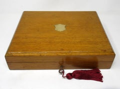 Set Jacques Staunton French Polished Boxwood Ebony Chess Set Pieces in Oak Box