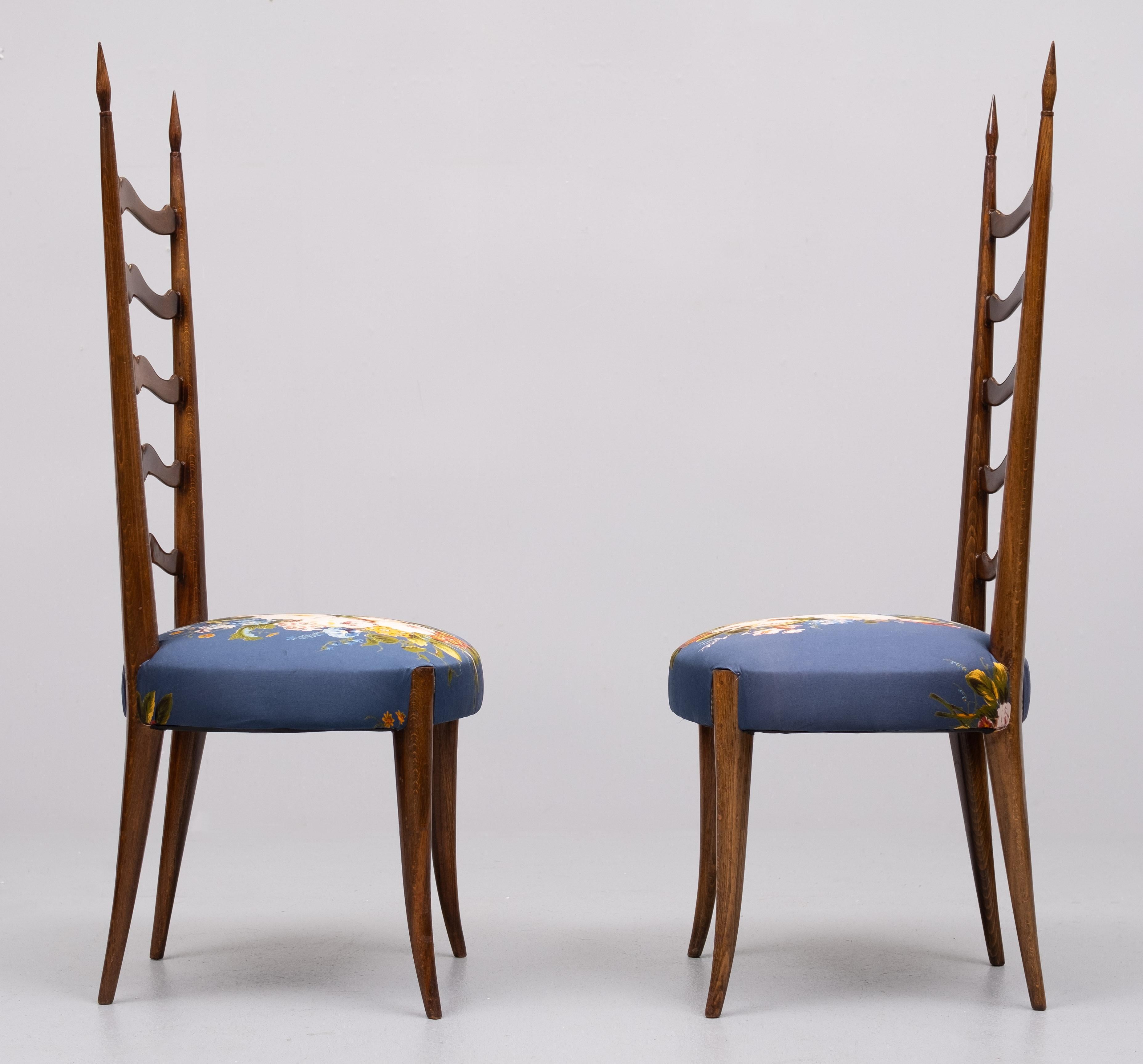 Italian set Ladder Back Chairs  Paolo Buffa 1950s italy  For Sale