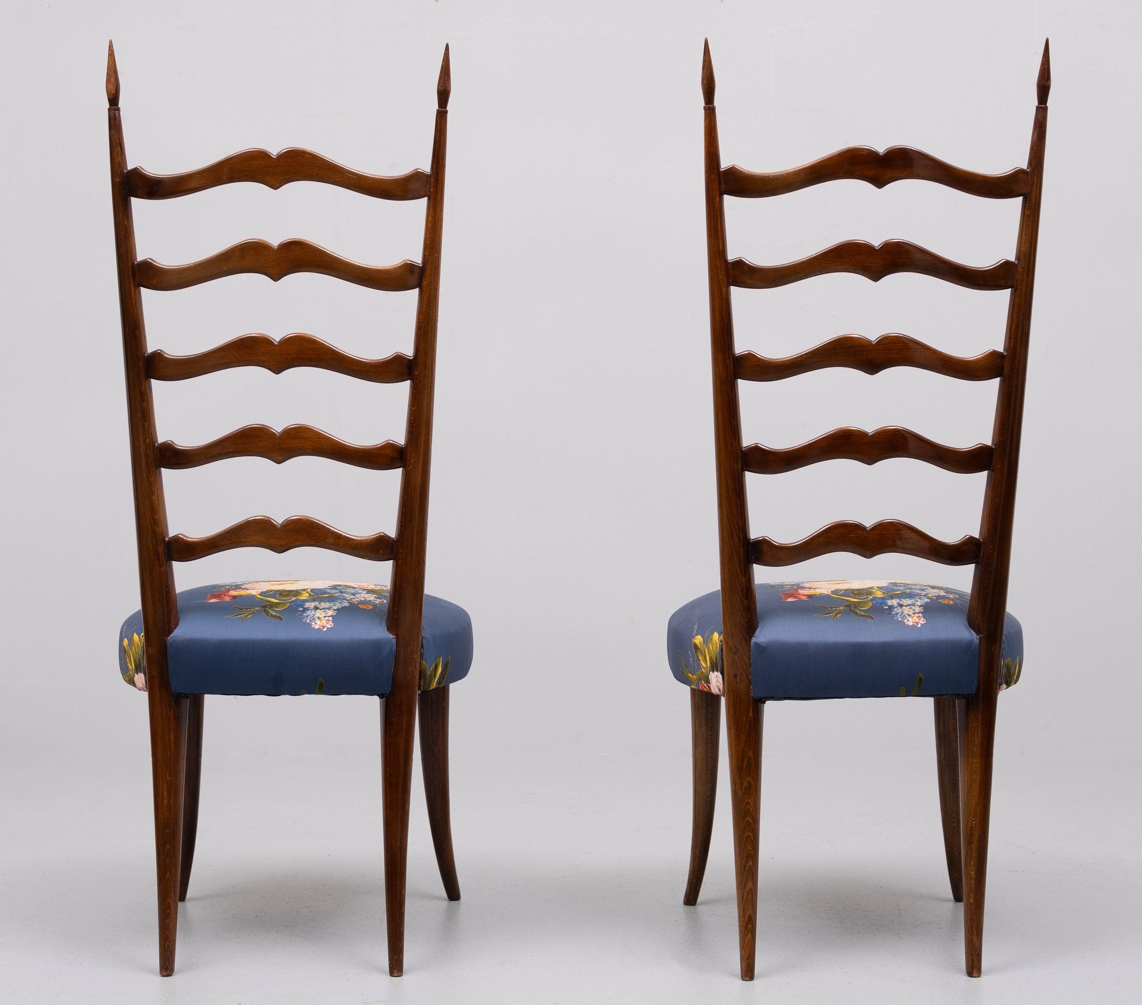 Mid-20th Century set Ladder Back Chairs  Paolo Buffa 1950s italy  For Sale
