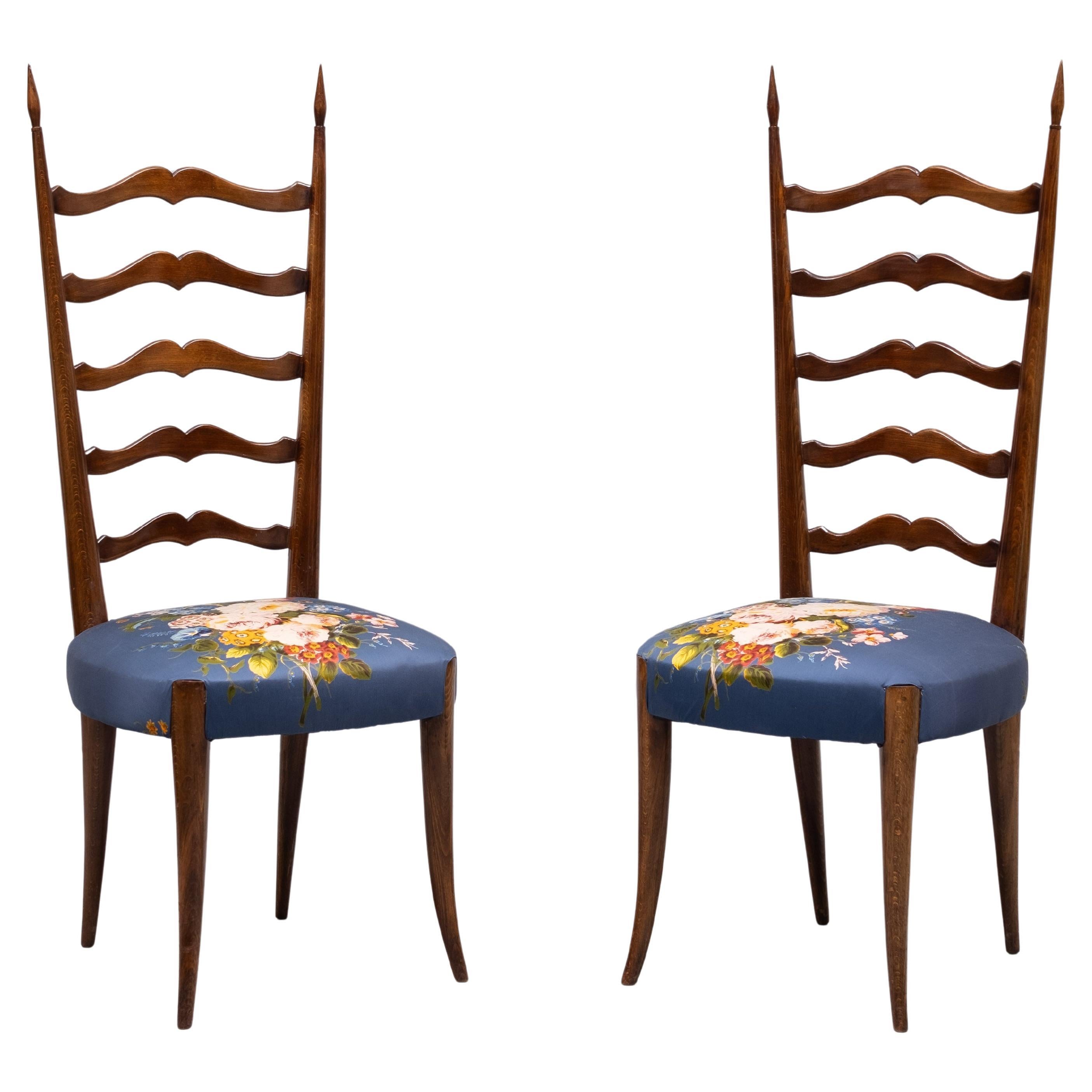 set Ladder Back Chairs  Paolo Buffa 1950s italy  For Sale