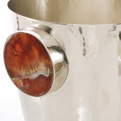Set Lago Medium & Large Champagne Buckets, Bordeaux Onyx Stone & Alpaca Silver
