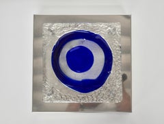 Murano glass steel wall lamp set, Italy 1970