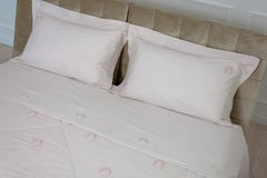 Abeille Merveille sheet set with Bees embroidered on the reverse, pink sand color