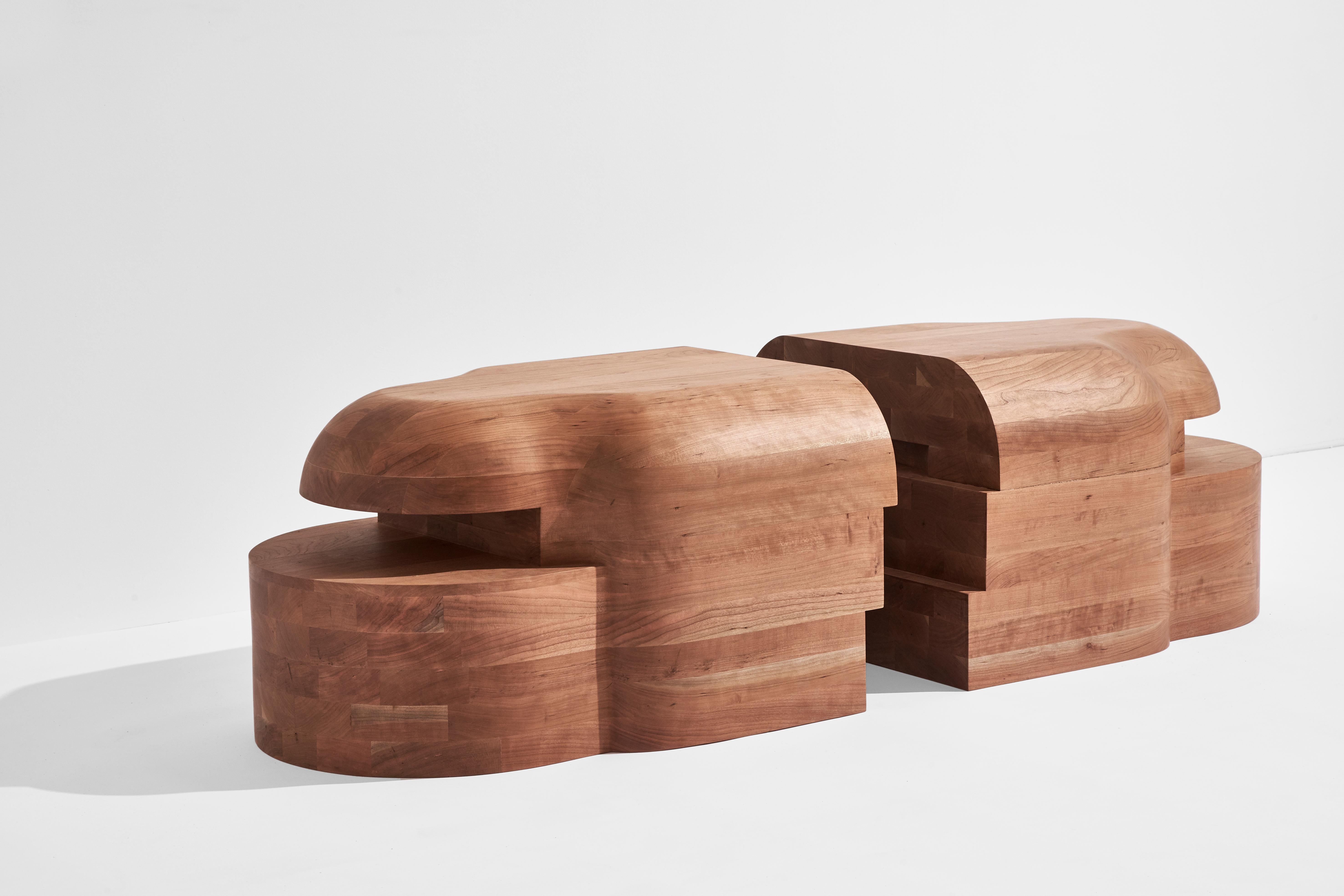Set Lhamu bench by Sizar Alexis
Limited Edition of 10 Pieces
Dimensions: L 160 x W 60 x H 45 cm
Materials: American Cherry 

Lahmu When me and my wife got home from the maternity ward in april 2020, we made sure that we were protected from the