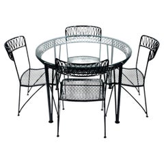 Set Maurizio Tempestini for Salterini Black "Ribbon Series" Table & Four Chairs