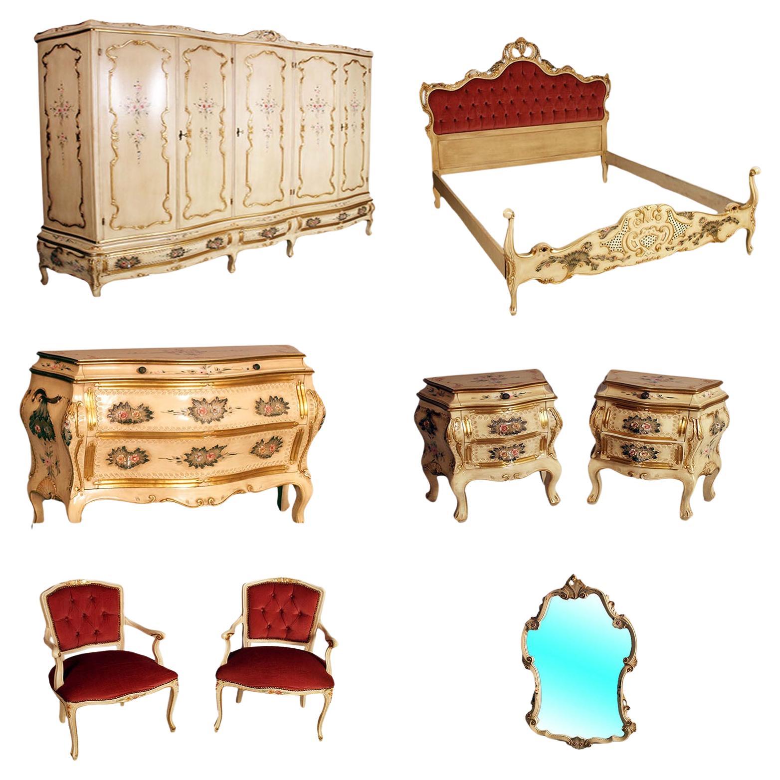 Conjunto Dormitorio barroco veneciano de mediados del siglo XX by Permanente Mobili Cantu