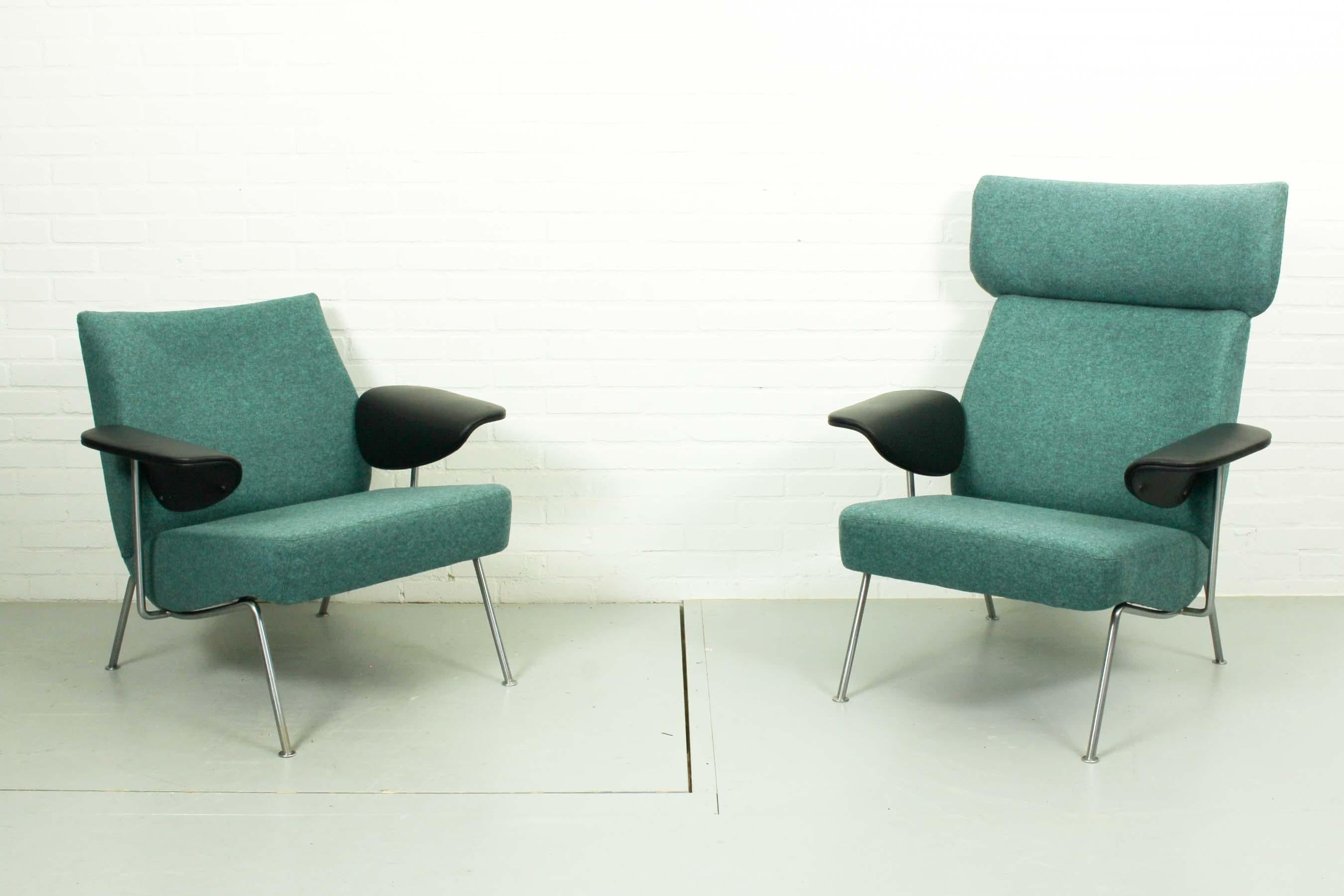 Set of Midcentury Lounge Chairs by Theo Ruth for Wagemans & van Tuinen In Good Condition In Appeltern, Gelderland