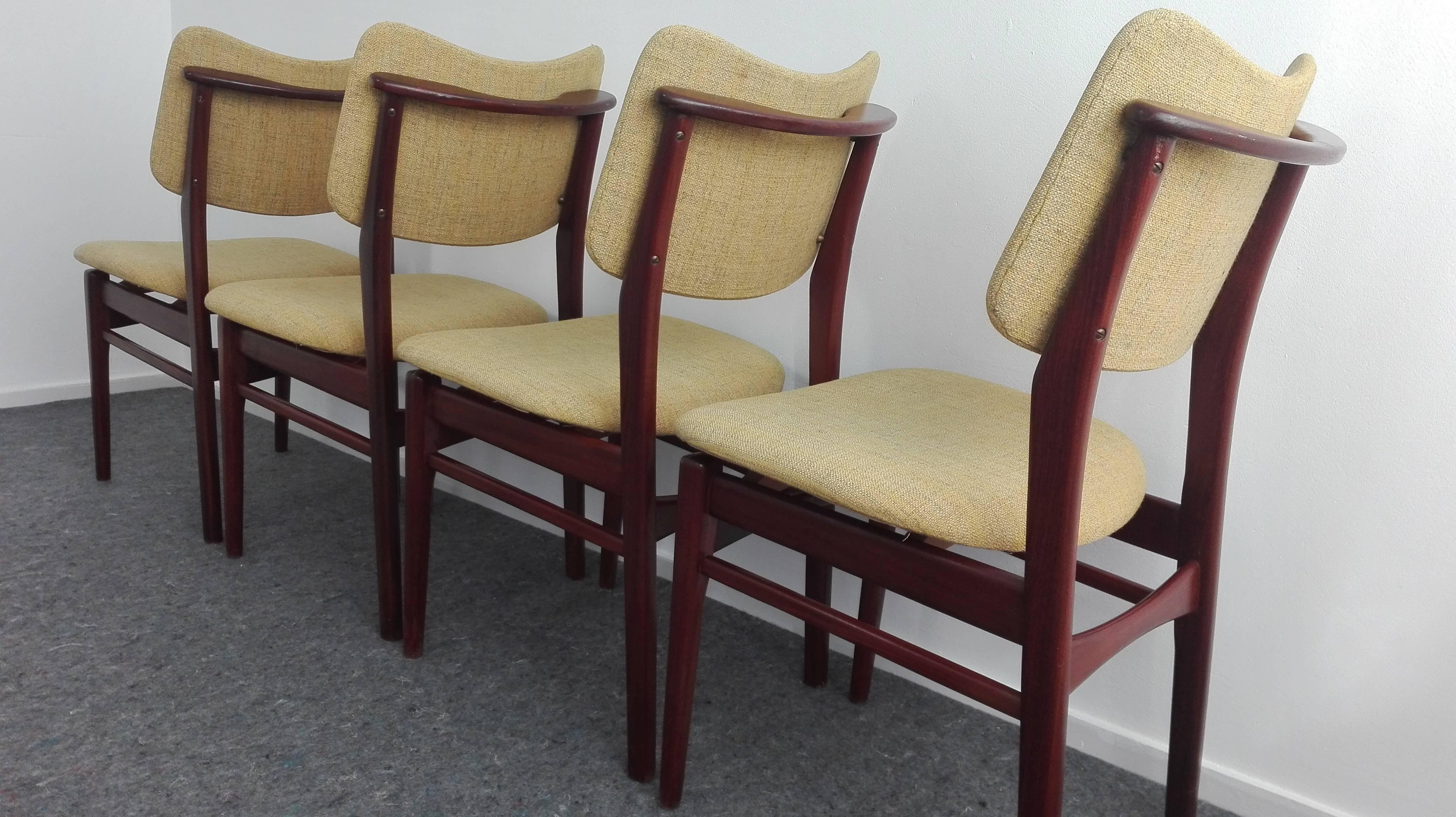 Set Mid-Century Modern Teak Dining Chairs, 1960s In Good Condition For Sale In Westmaas, NL