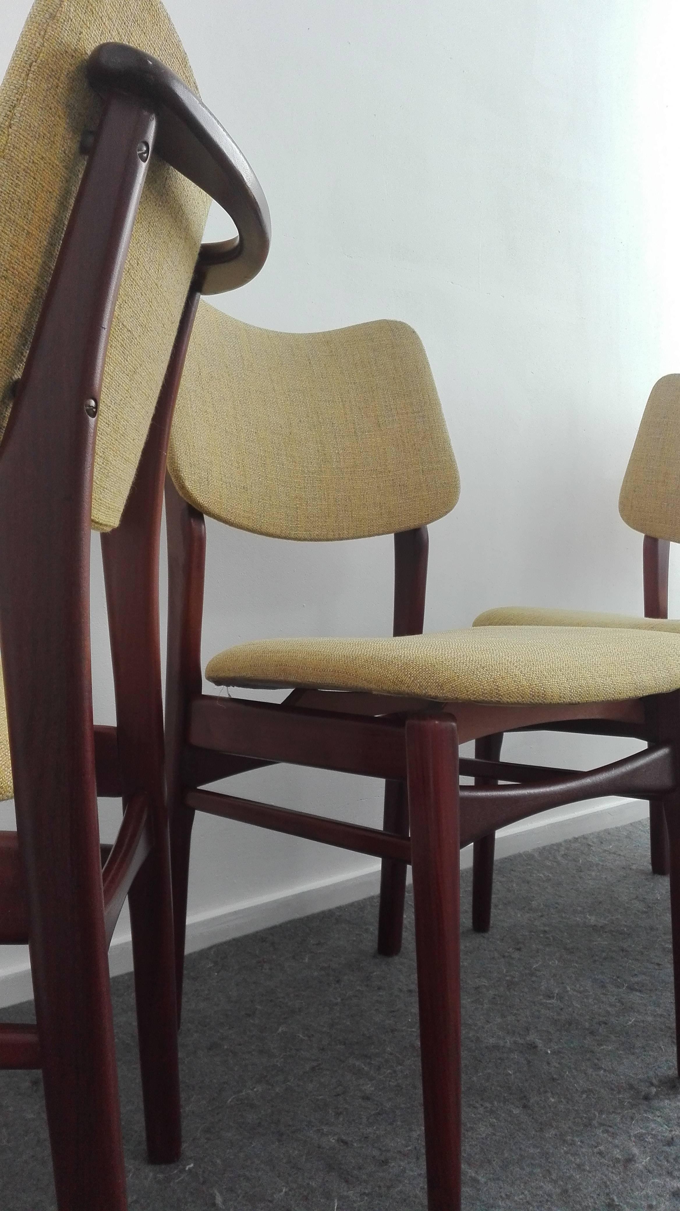 Set Mid-Century Modern Teak Dining Chairs, 1960s For Sale 1