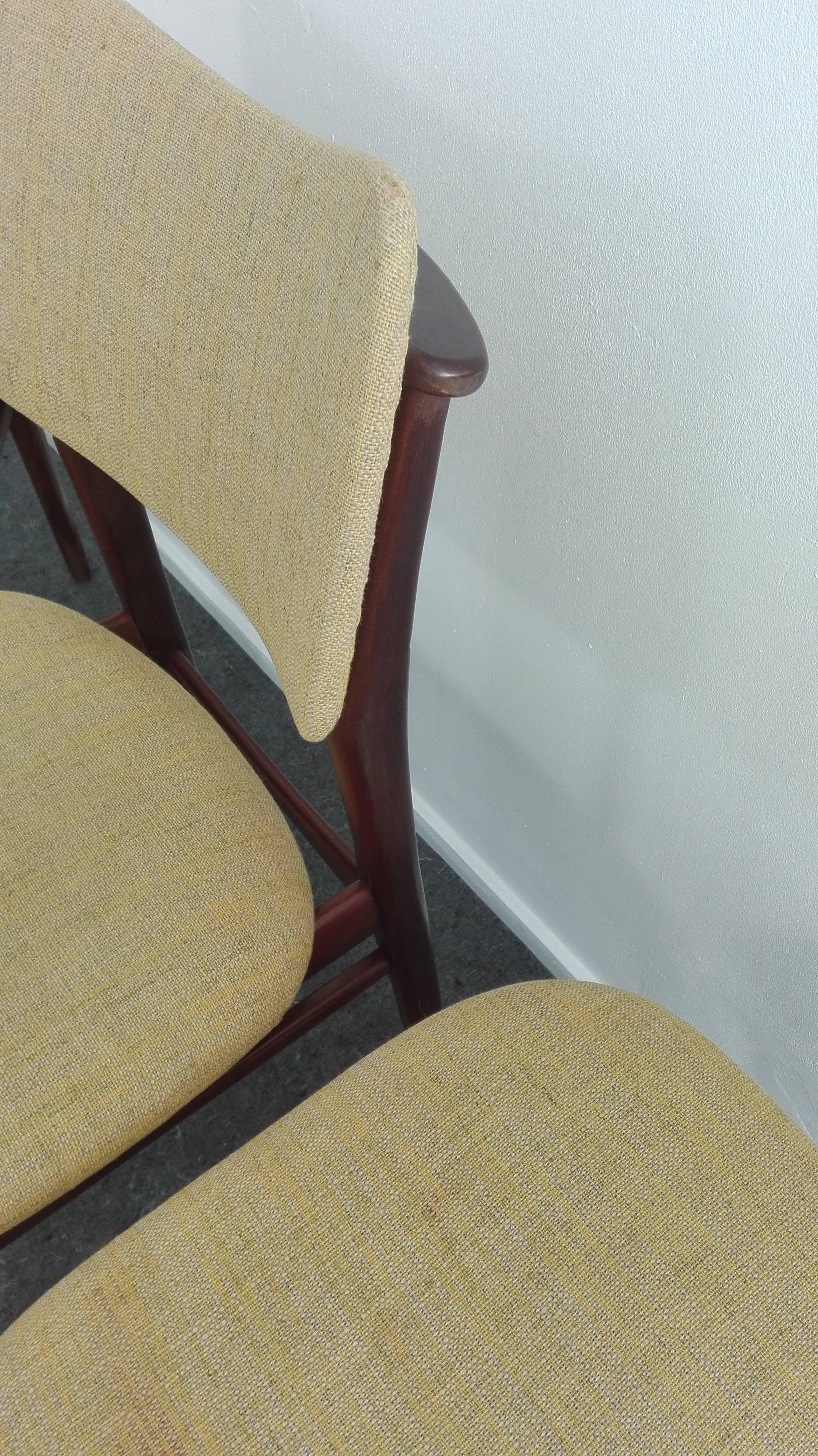 Set Mid-Century Modern Teak Dining Chairs, 1960s For Sale 2
