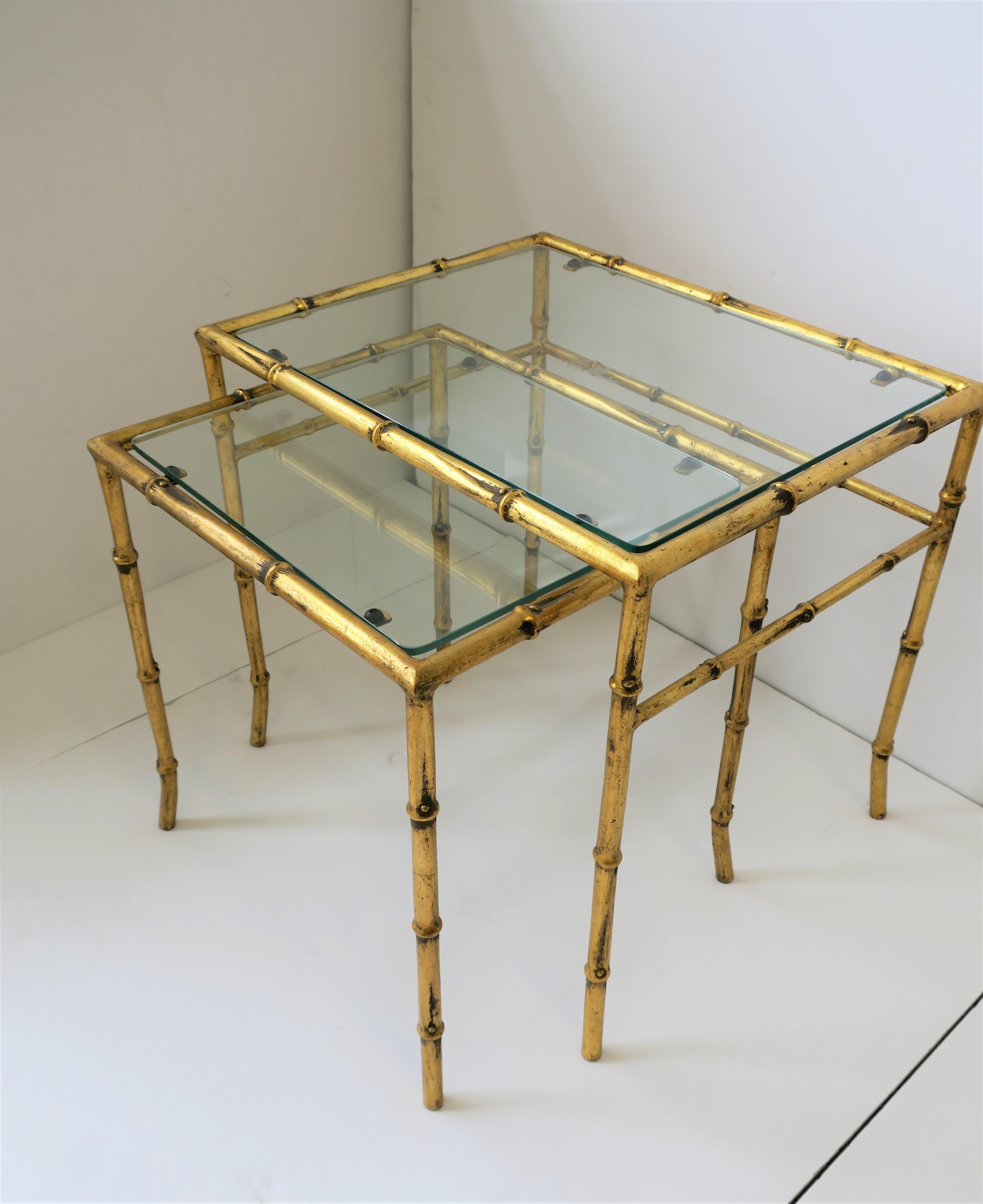 gold bamboo nesting tables