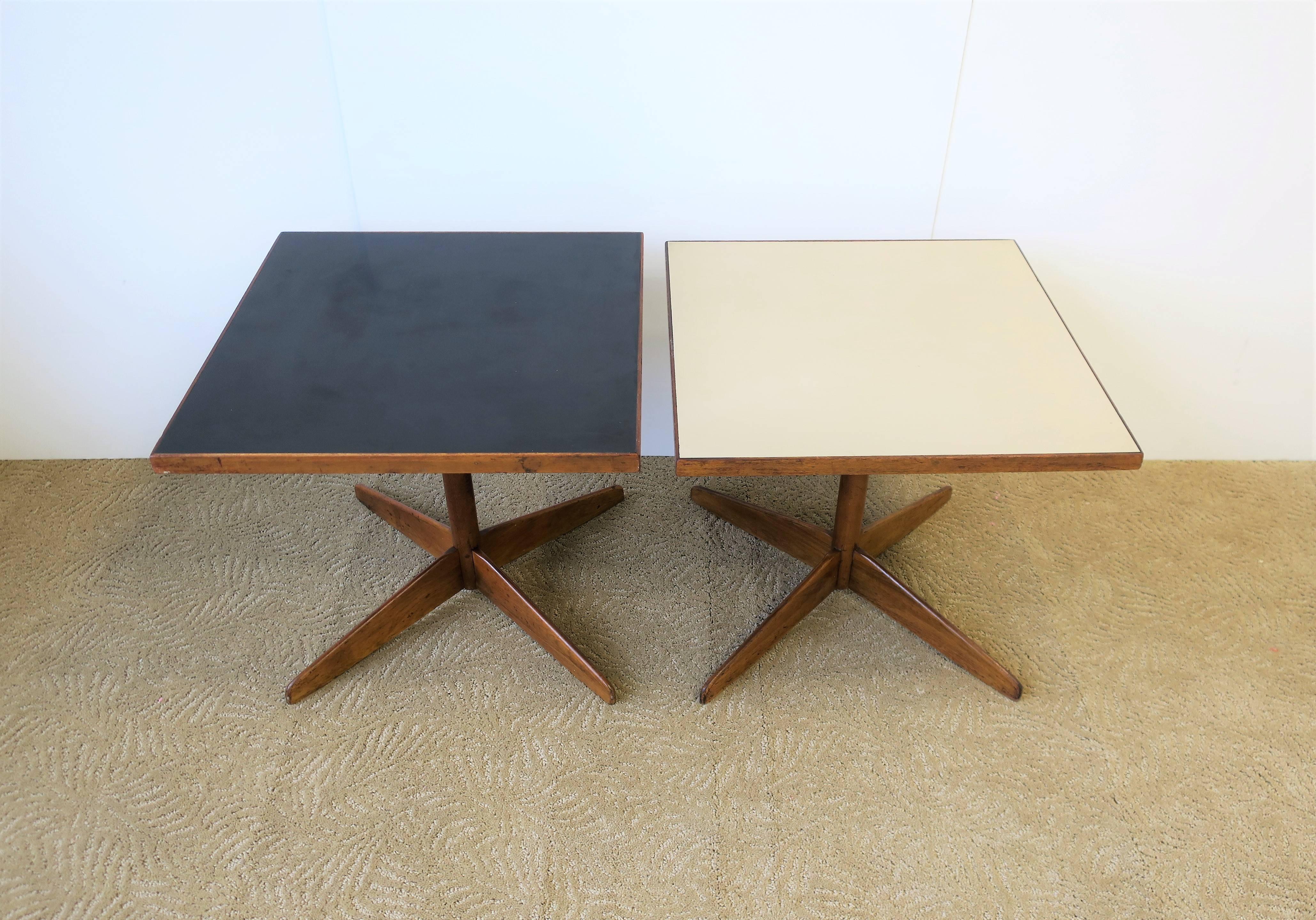 Mid-Century Modern Midcentury Modern Wood Side or End Tables, Pair