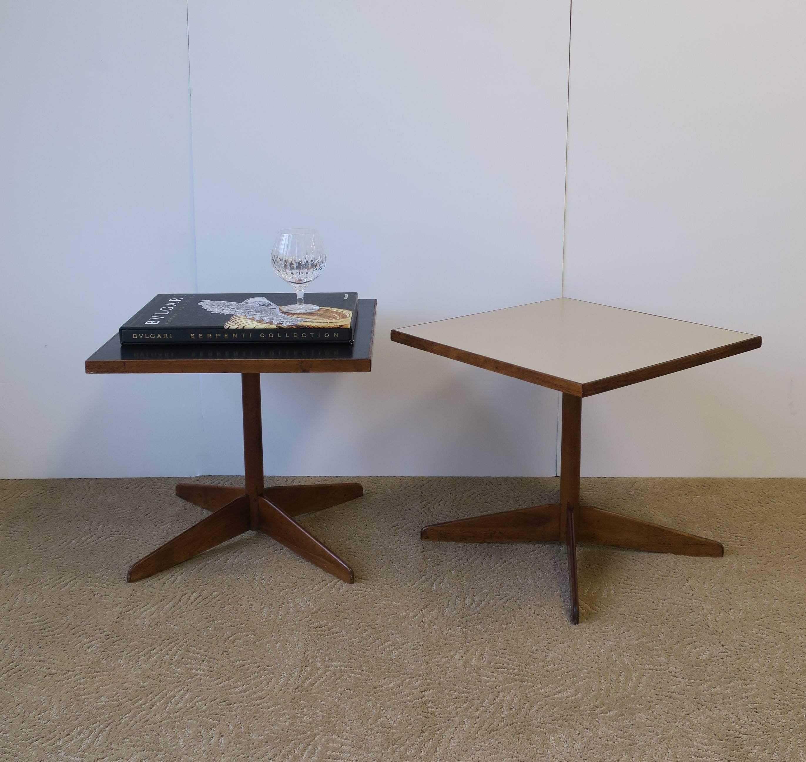20th Century Midcentury Modern Wood Side or End Tables, Pair