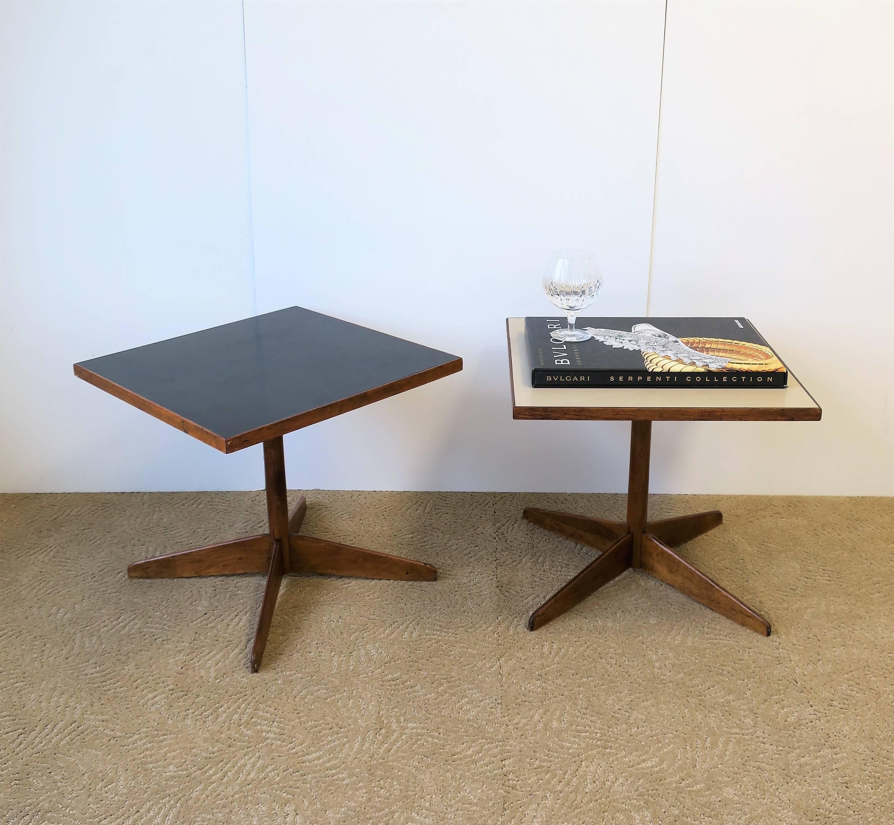 Midcentury Modern Wood Side or End Tables, Pair 1