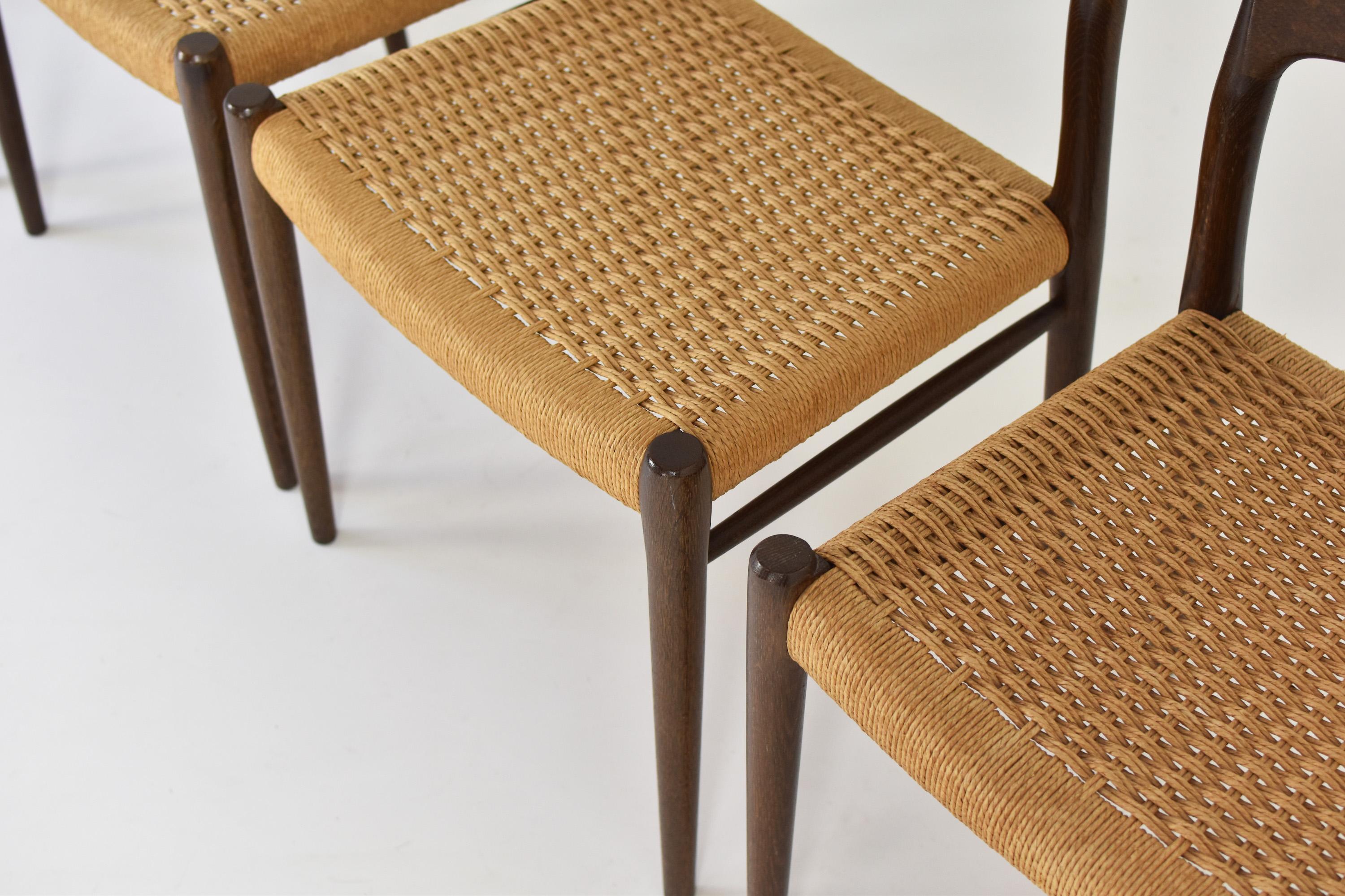 Scandinavian Modern Set ‘model 75’ Chairs by Niels O. Møller for J.L.Møllers Mobelfabrik, DK, 1960s