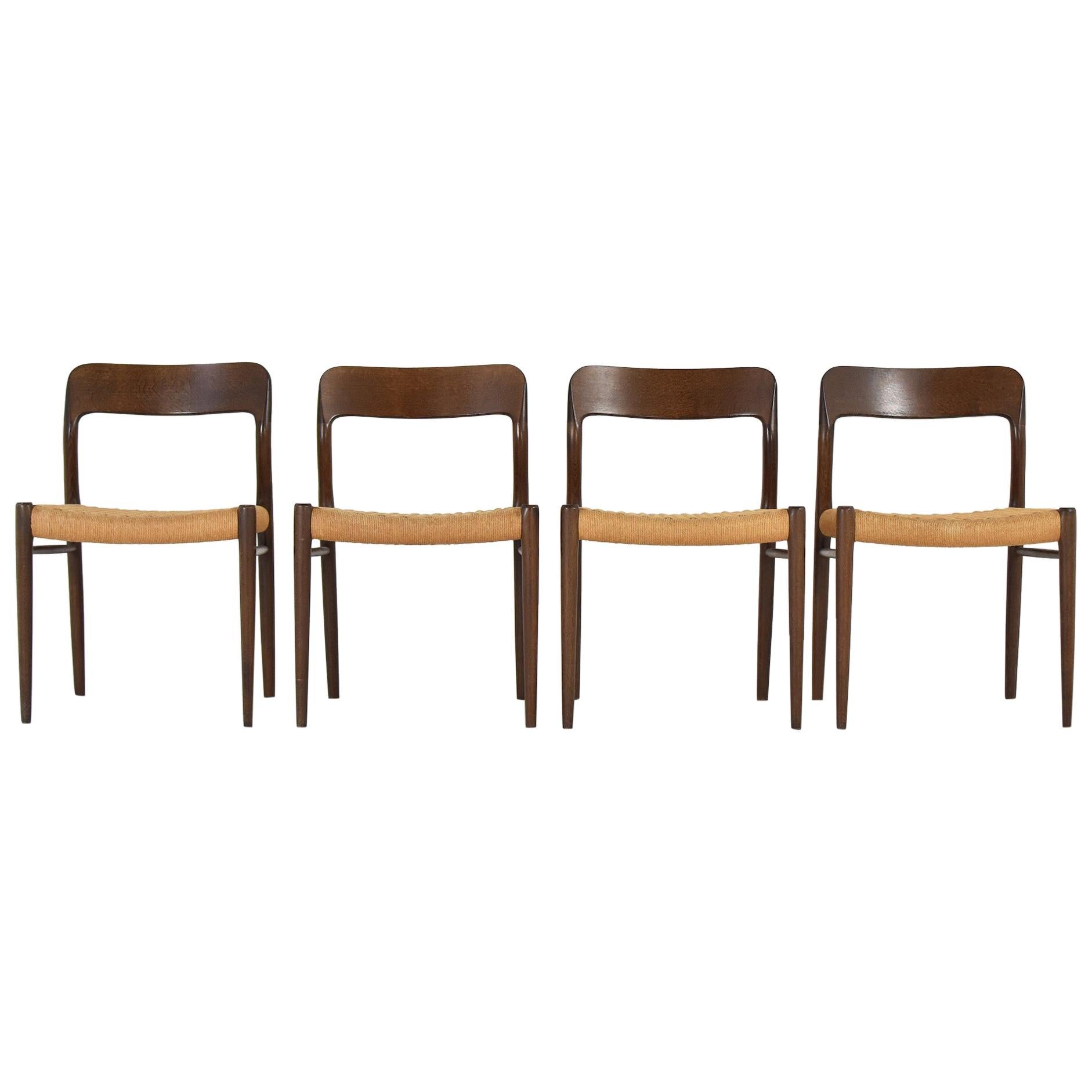 Set ‘model 75’ Chairs by Niels O. Møller for J.L.Møllers Mobelfabrik, DK, 1960s