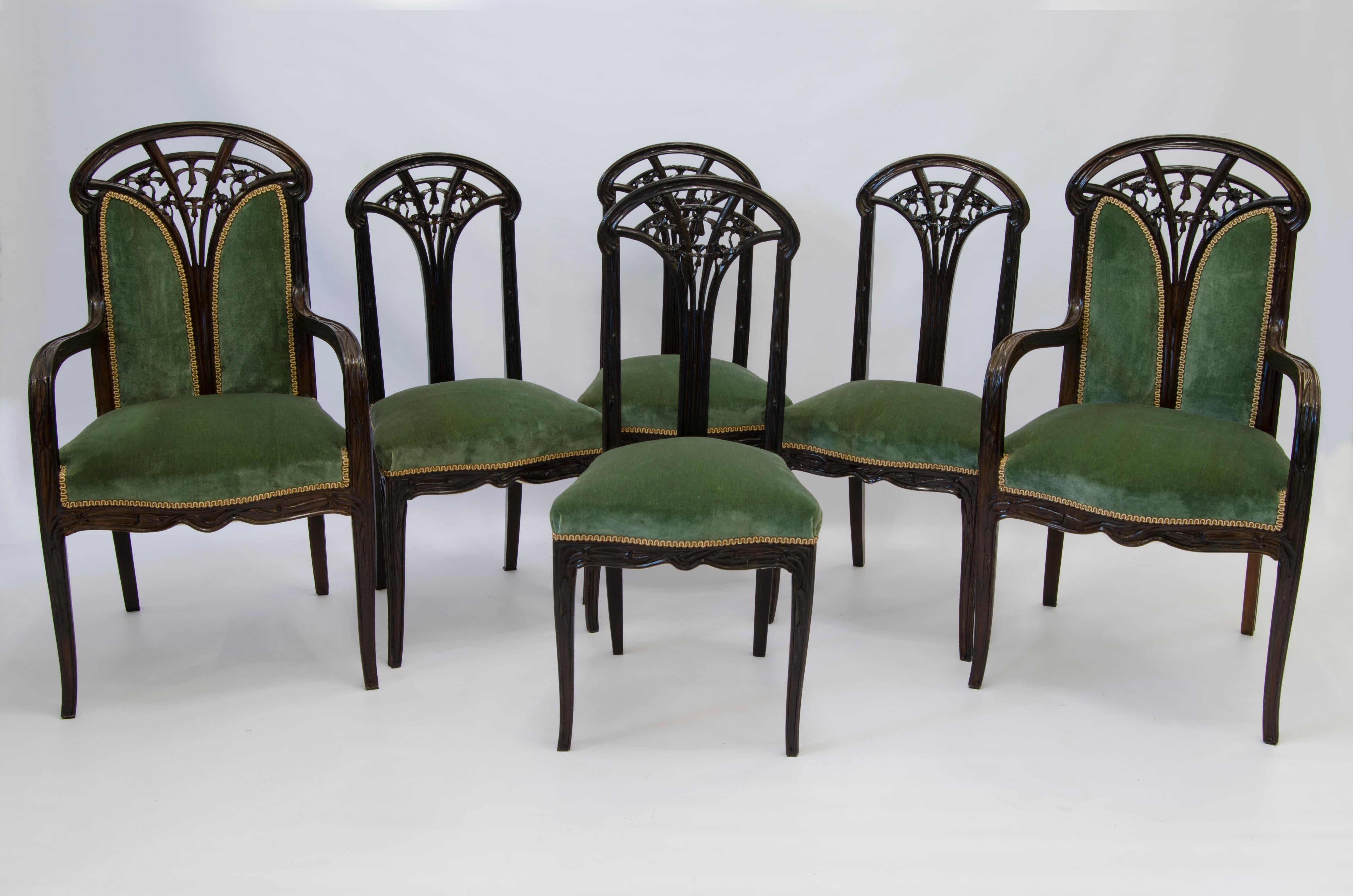 Set model “AUX CLEMATITES” by Louis Majorelle For Sale 1