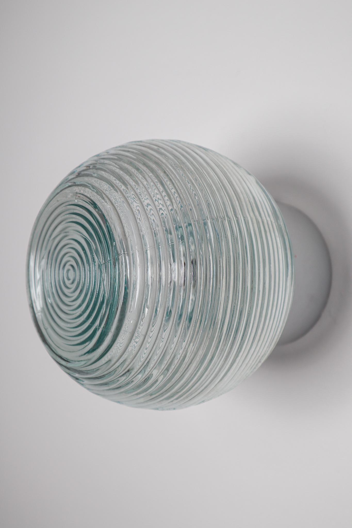 Modern Wall/ceiling Light with Structured Art-Glass Porcelain Base, 1960s 2