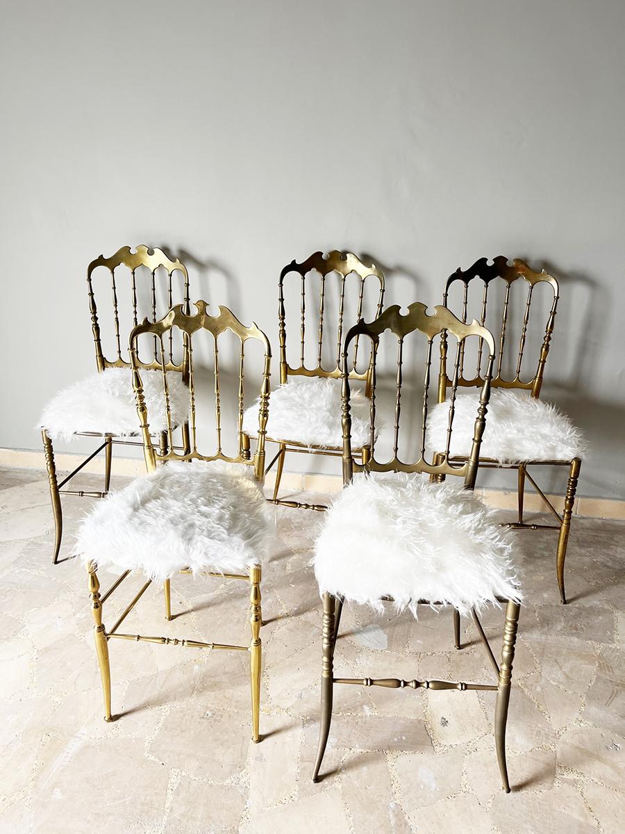 Set no. 5 Ottone Chairs by Giuseppe Gaetano Descalzi 1950 -Design- In Good Condition For Sale In Foggia, FG