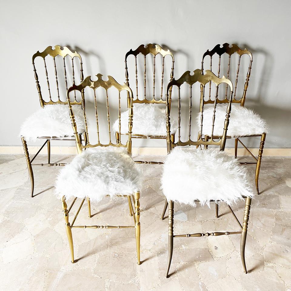 Mid-20th Century Set no. 5 Ottone Chairs by Giuseppe Gaetano Descalzi 1950 -Design- For Sale