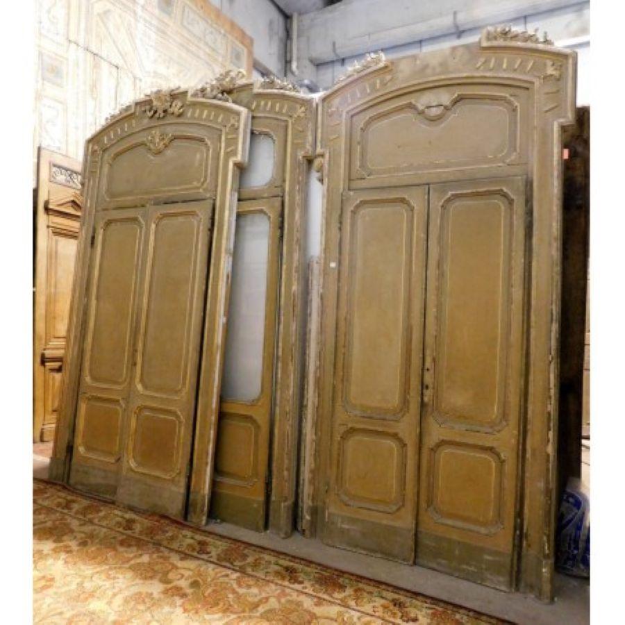 Set N.4 Porte in Legno Laccato Oro Verde con Greene & Greene, Milano Italia in vendita 8