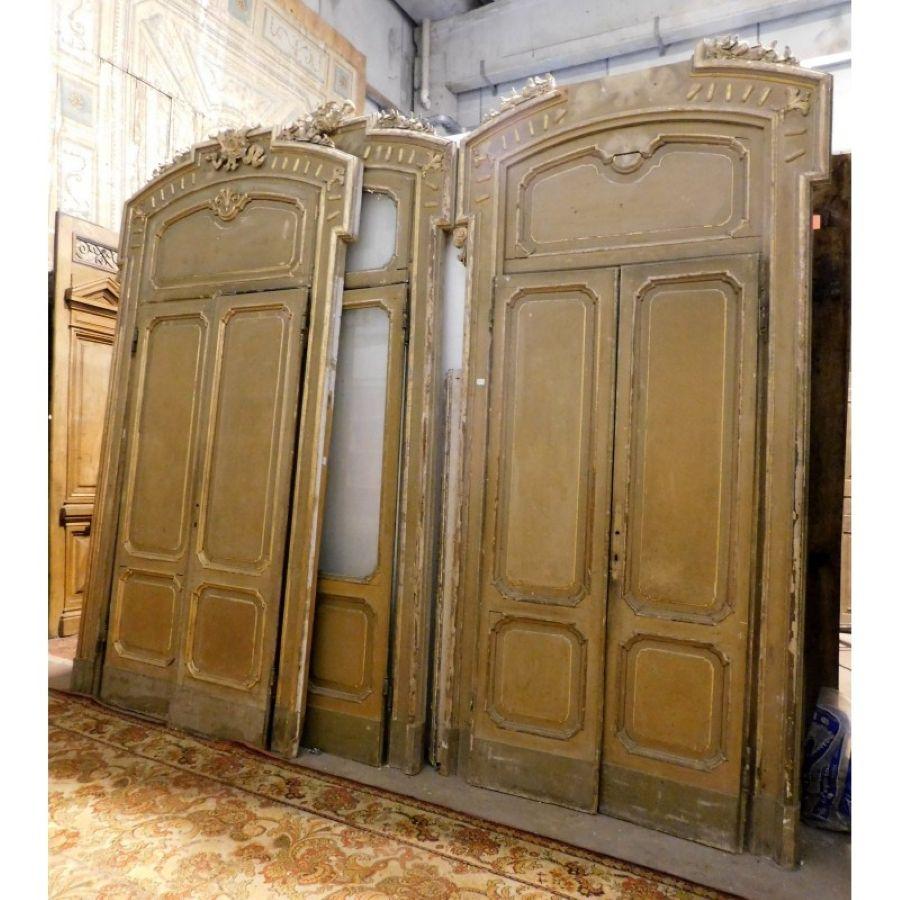 Set N.4 Porte in Legno Laccato Oro Verde con Greene & Greene, Milano Italia in vendita 9