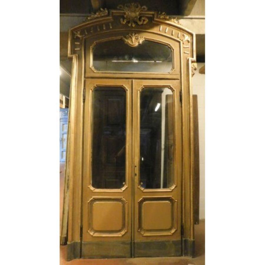 Set N.4 Porte in Legno Laccato Oro Verde con Greene & Greene, Milano Italia in vendita 4