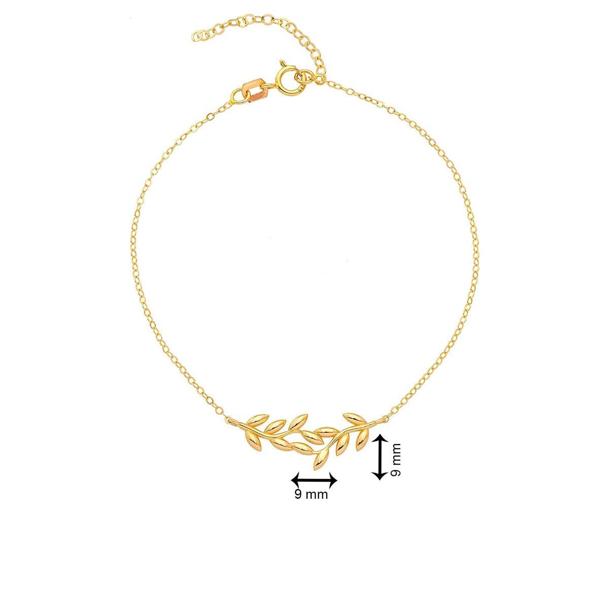 Ensemble : collier et bracelet en or 14 carats, bracelet et collier à feuilles d'or en vente 1