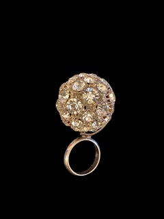 Set Neklace Rings Earrings Haute Couture Diamonds by Nina Ricci, Italy, 1970