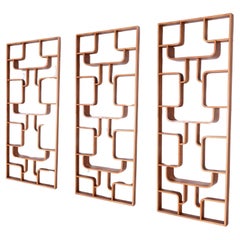 Set o 3 Light Oak Room Dividers by Ludvik Volak for Drevopodnik Holesov, 1960s