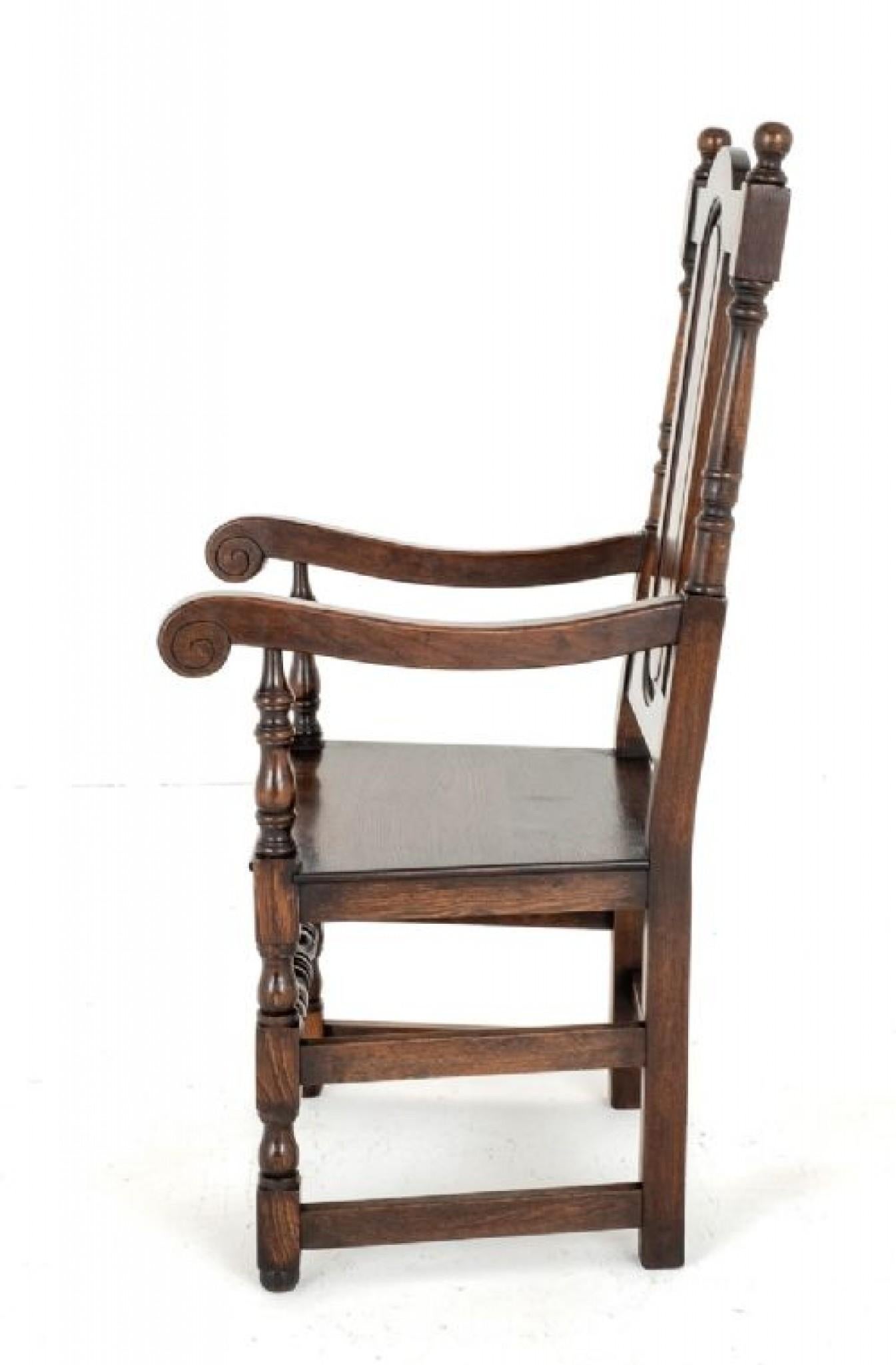 Set Oak Dining Chairs Tudor Farmhouse For Sale 7