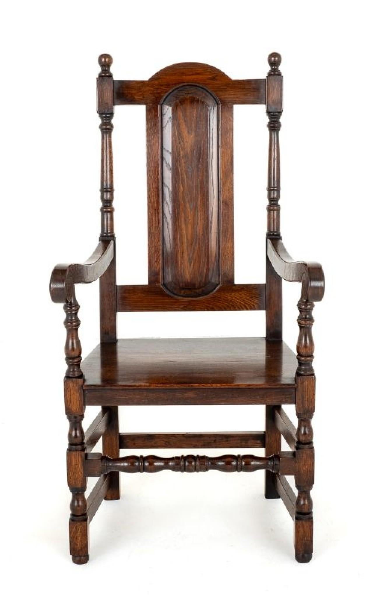 Set Oak Dining Chairs Tudor Farmhouse For Sale 9