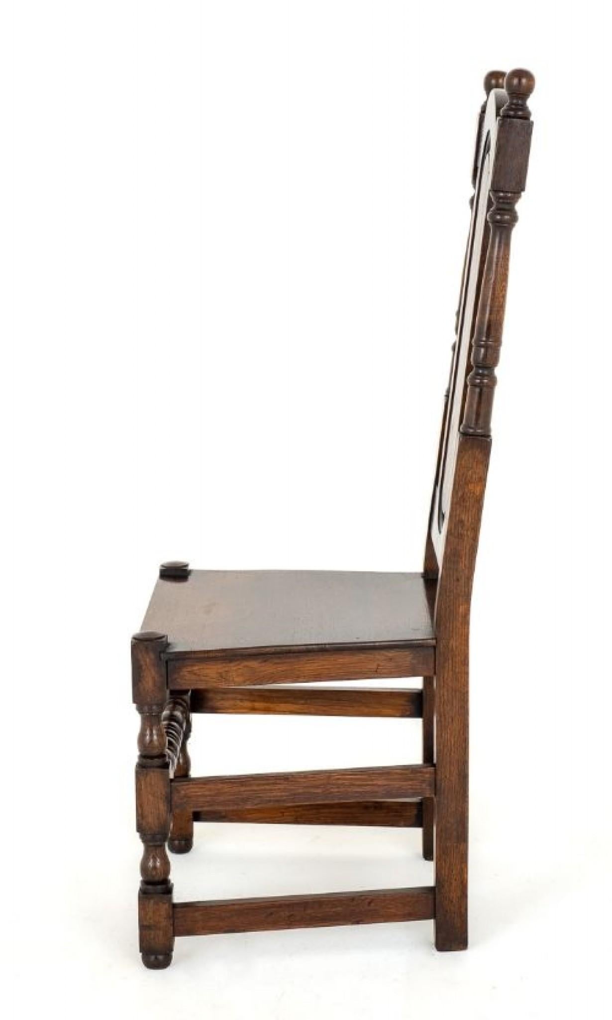 Set Oak Dining Chairs Tudor Farmhouse For Sale 2
