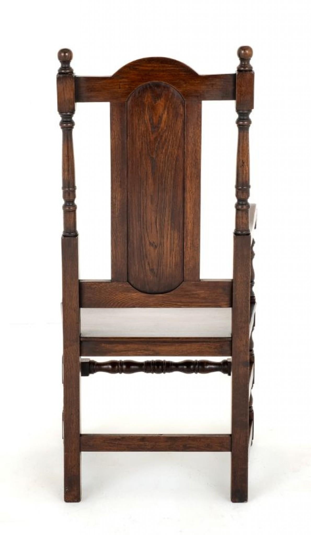 Set Oak Dining Chairs Tudor Farmhouse For Sale 5