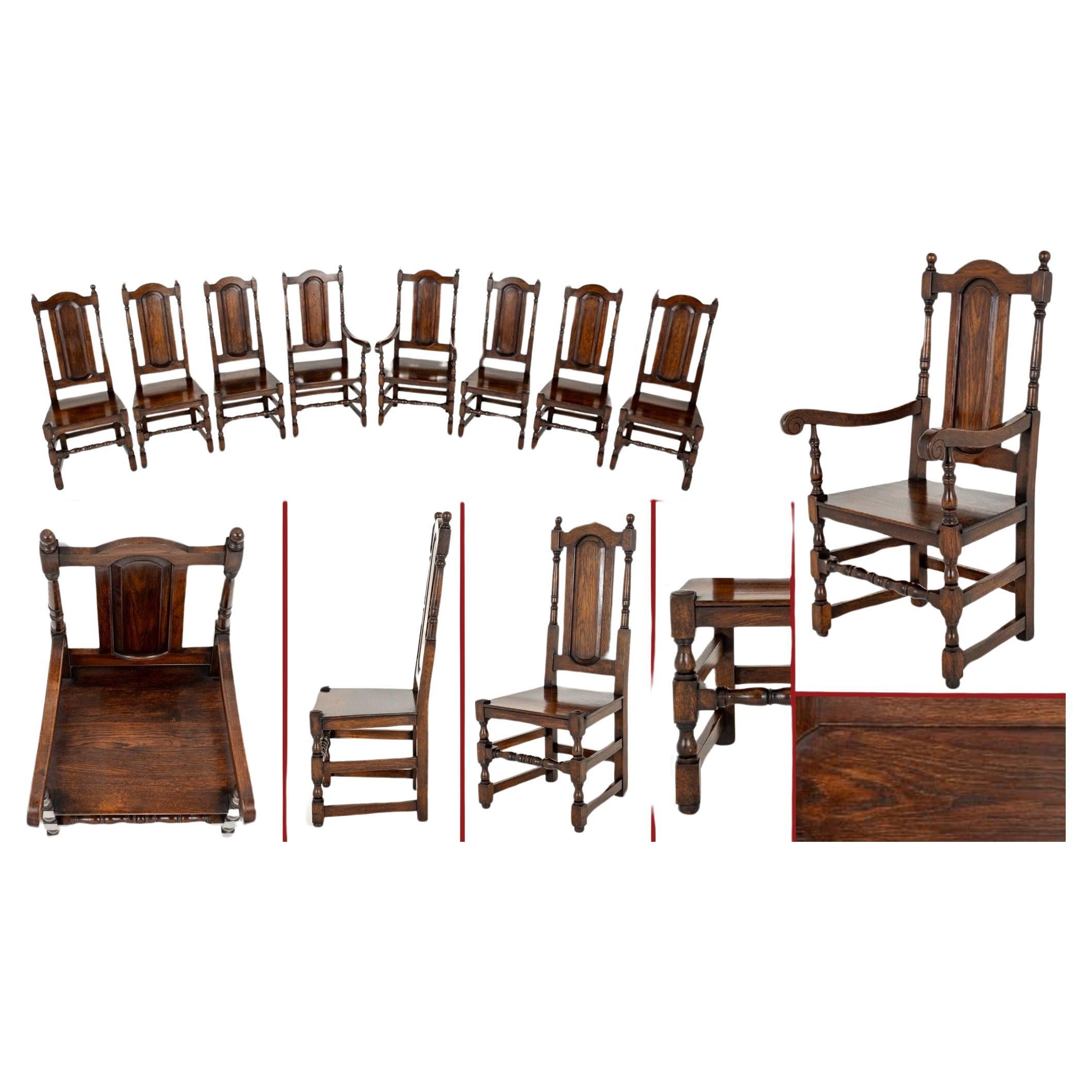 Set Oak Dining Chairs Tudor Farmhouse