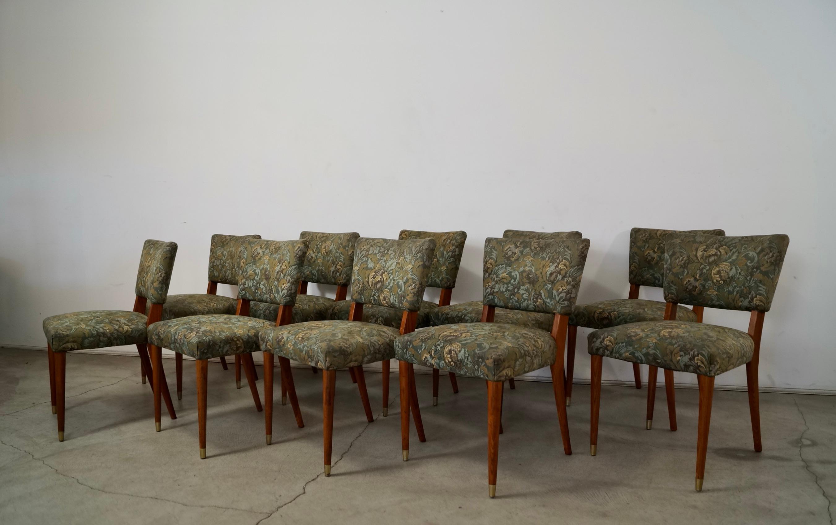 American Set of 10 1950's Mid-Century Danish Modern Teak Dining Chairs