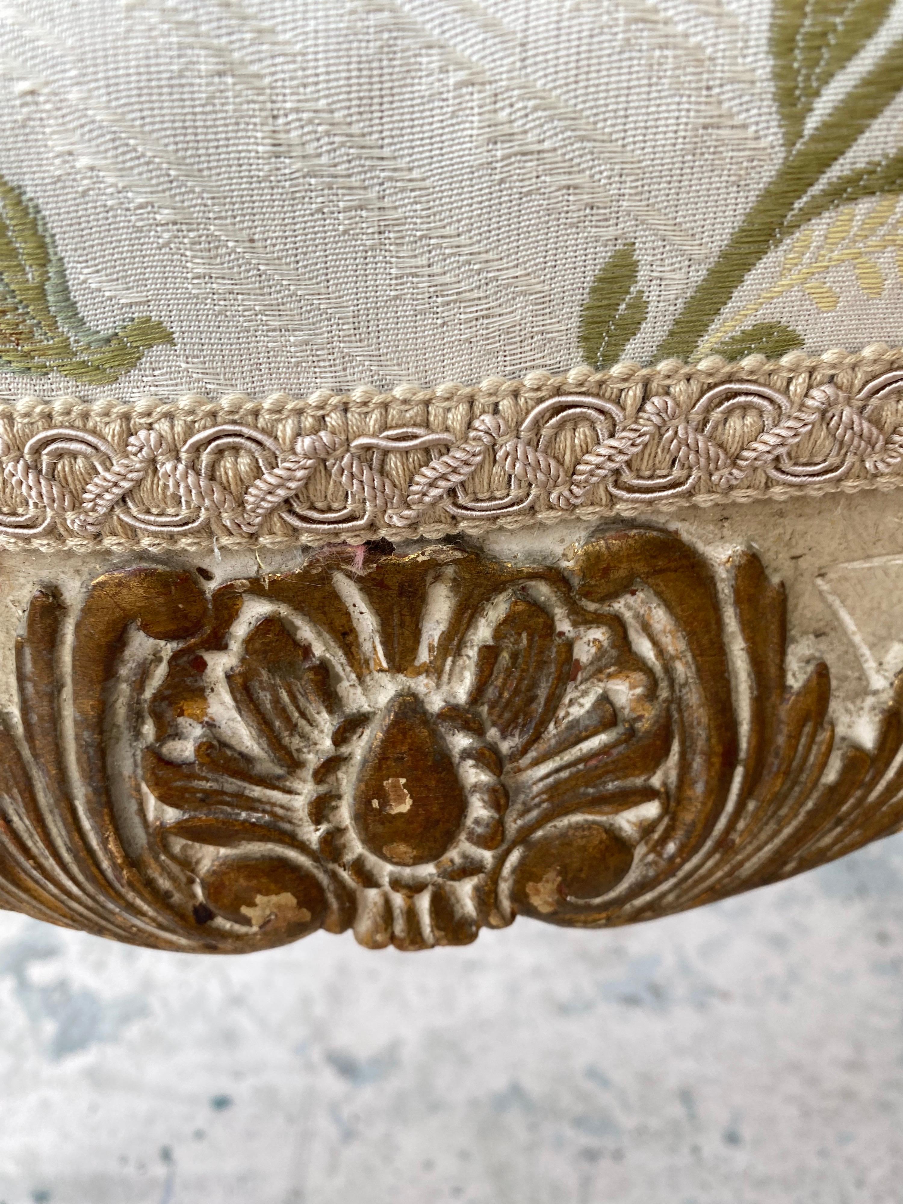 Fruitwood Set of 10 19th C Regence Style Painted and Parcel Gilt Dining Chairs
