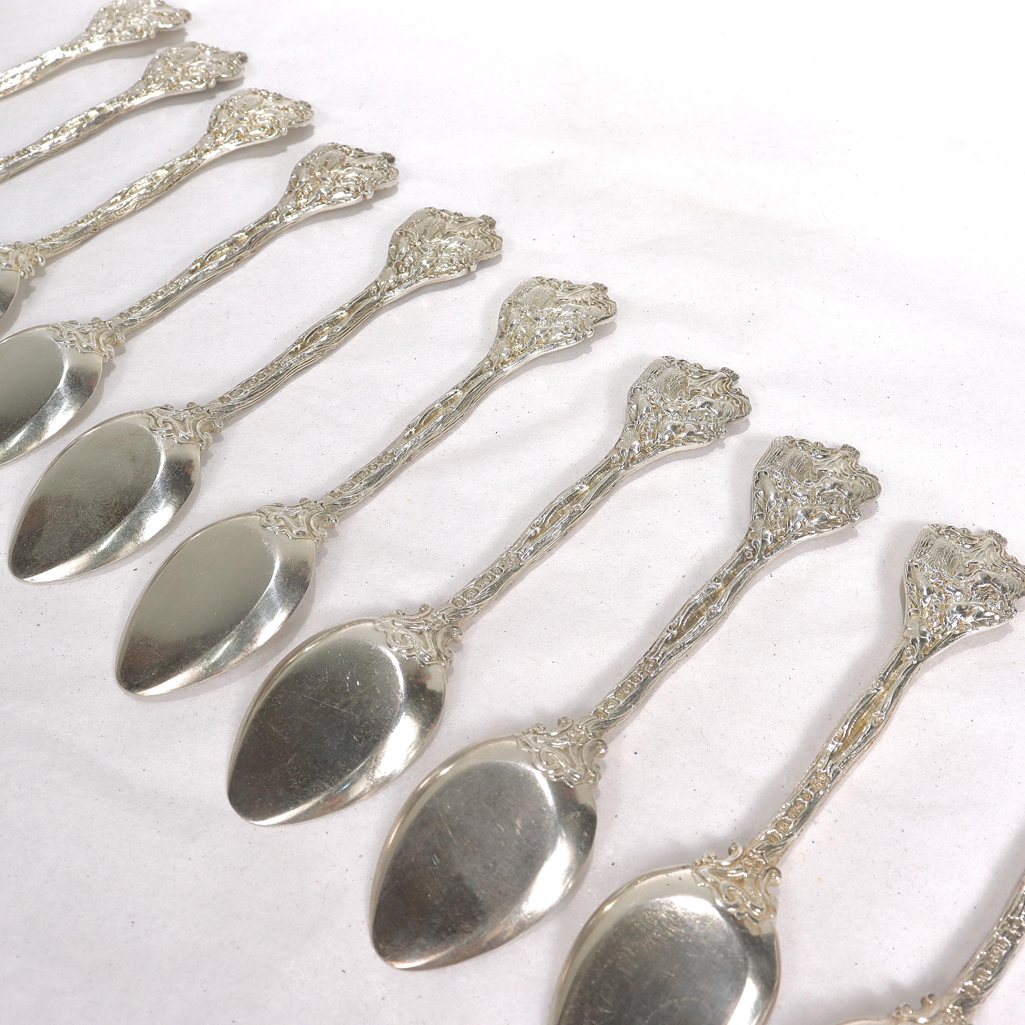 Set of 10 19th Century Elkington & Co. Silver Plate Dessert Spoons or Shovels For Sale 12