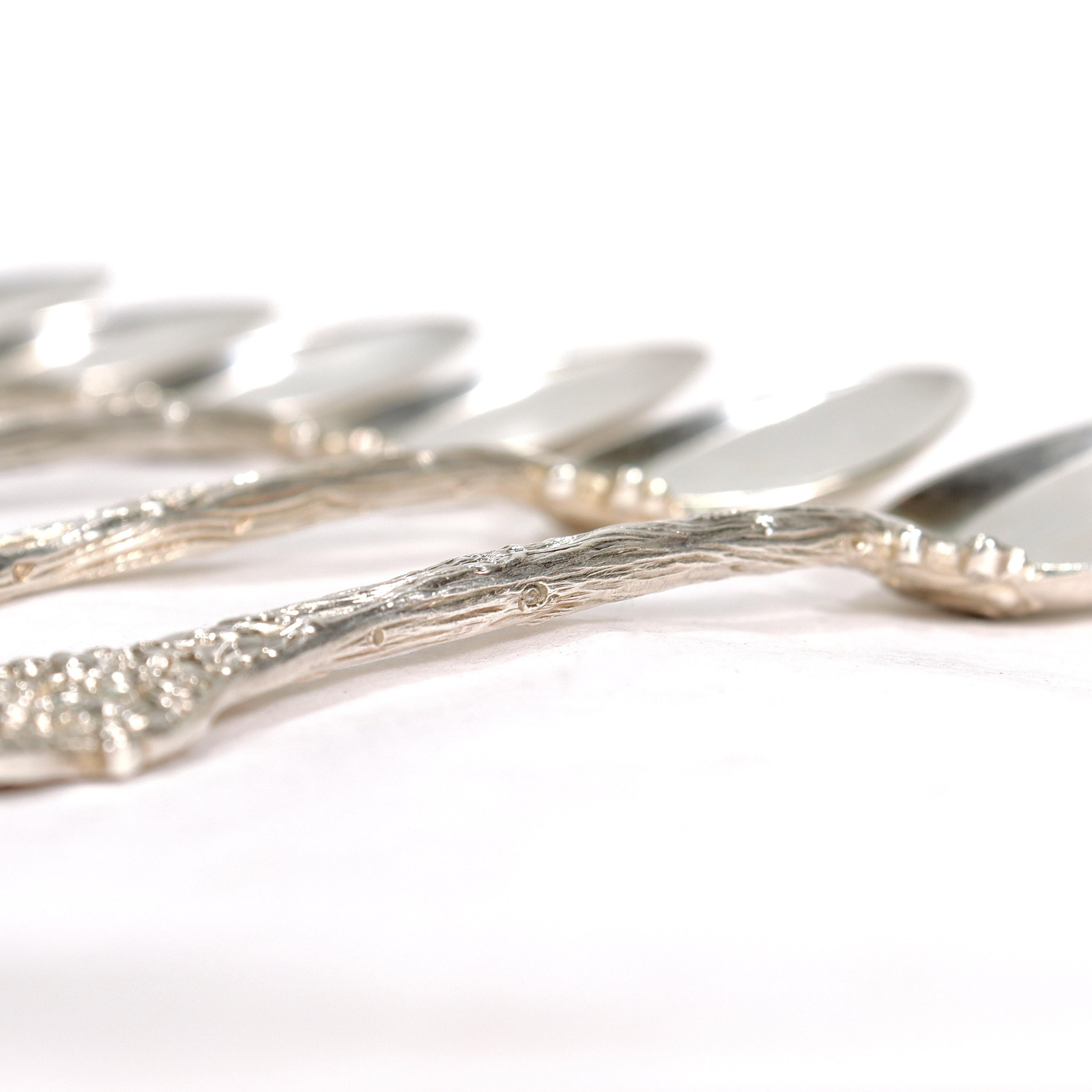 Women's or Men's Set of 10 19th Century Elkington & Co. Silver Plate Dessert Spoons or Shovels For Sale