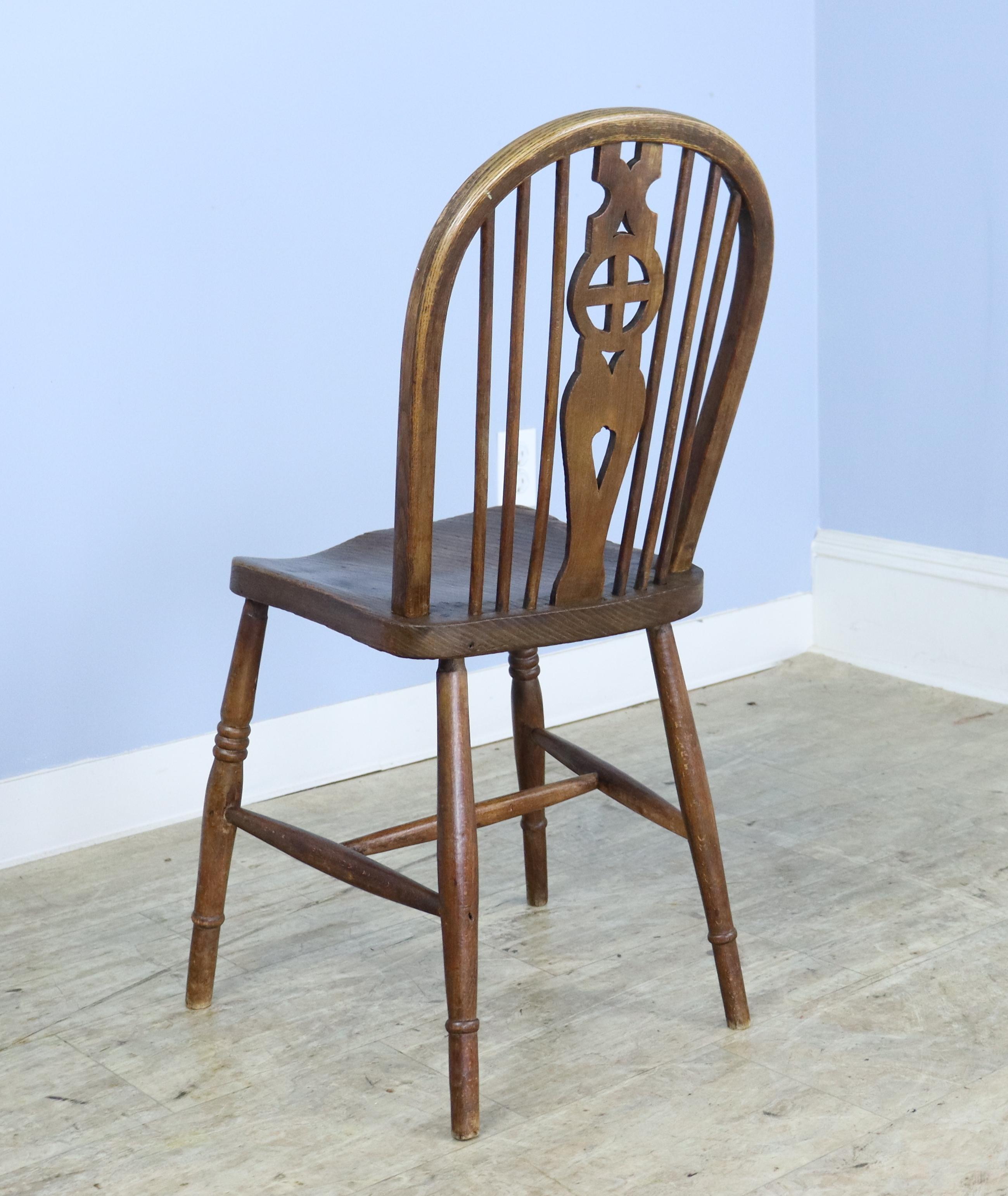 English Set of 10 19th Century Elm Windsor Chairs