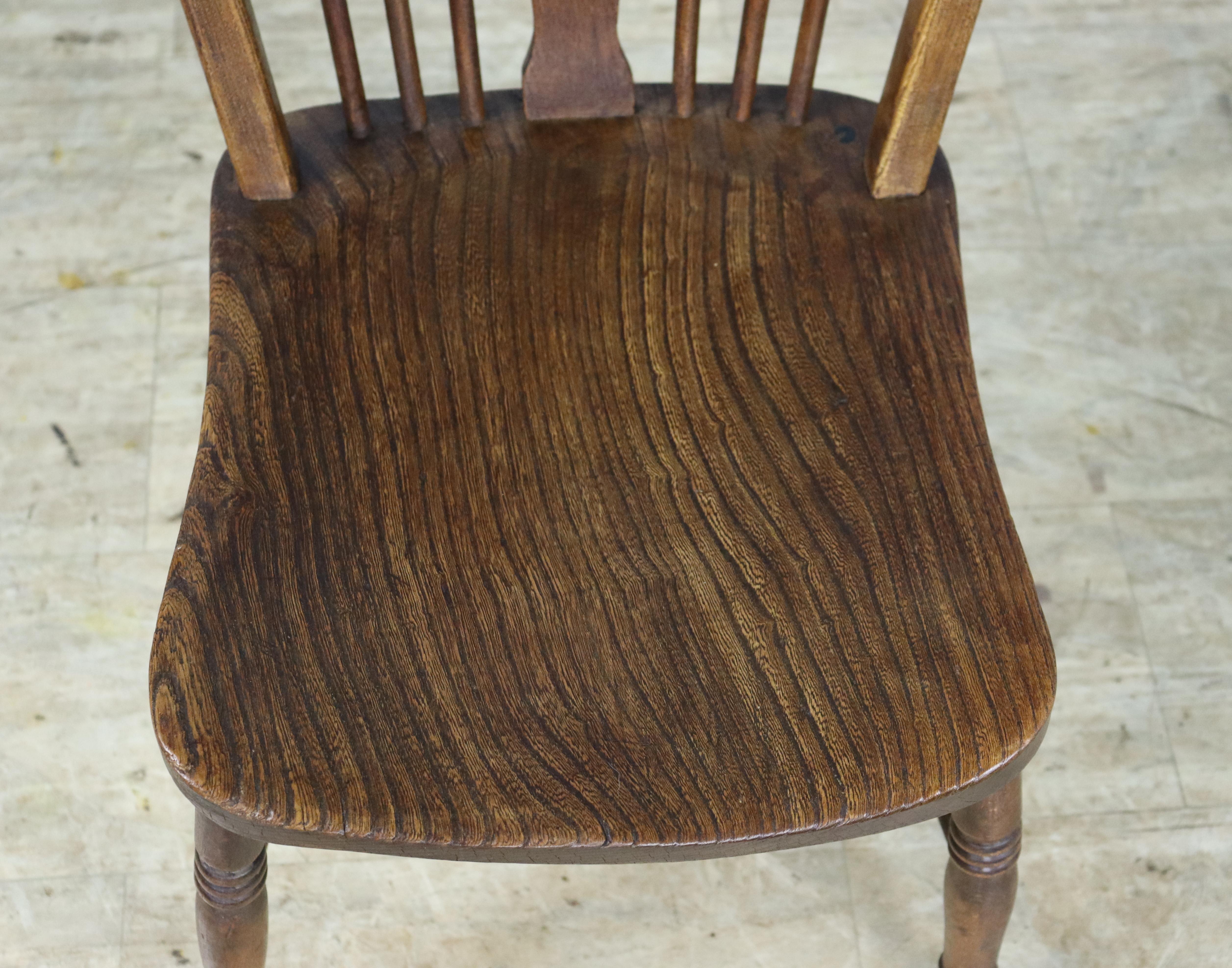 Set of 10 19th Century Elm Windsor Chairs 3