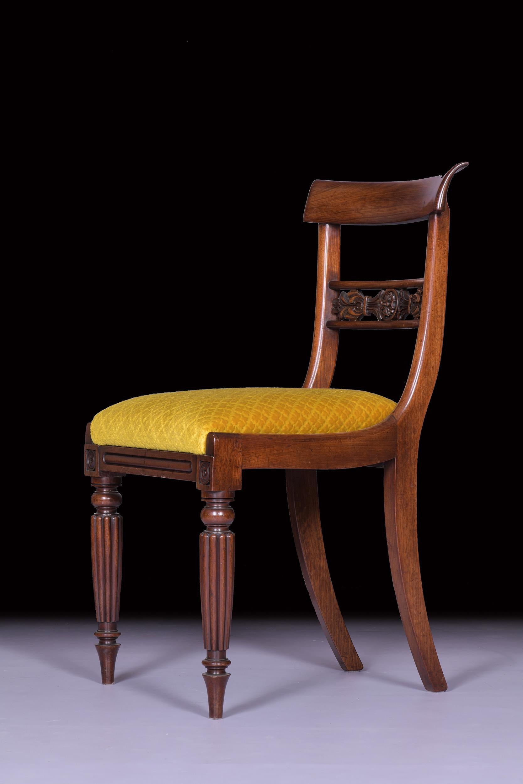 Wood Set of 10 19th Century English Regency Gancalo Alves Dining Chairs