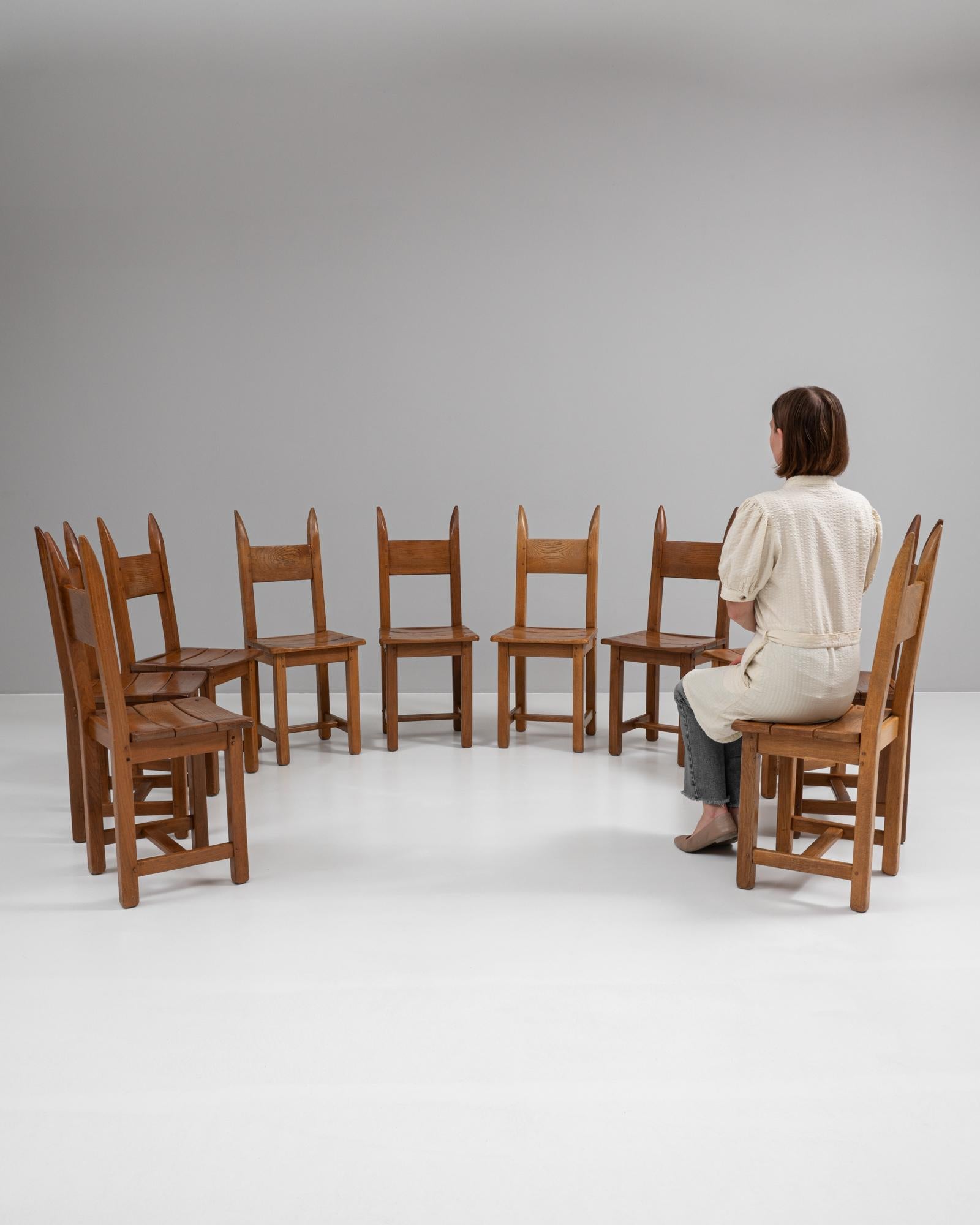 Set of 10, 20th Century French Wooden Dining Chairs 7